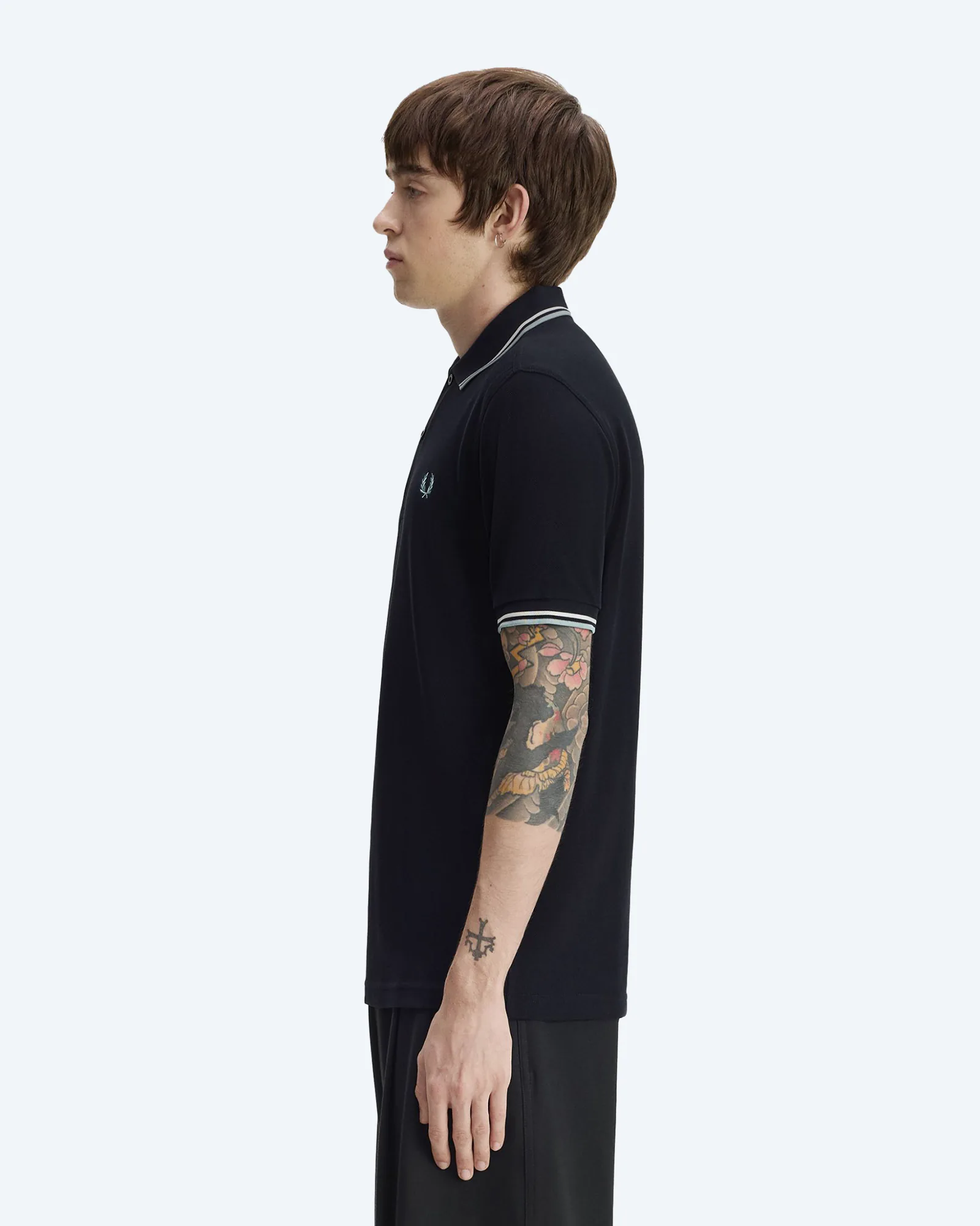 Twin Tipped Polo Shirt Navy/Ecru/Silverblue