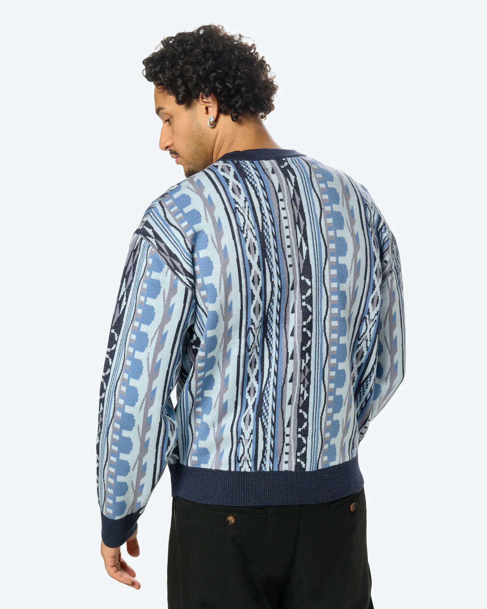 Colucci Flatknit AOP Sweatshirt Light Blue