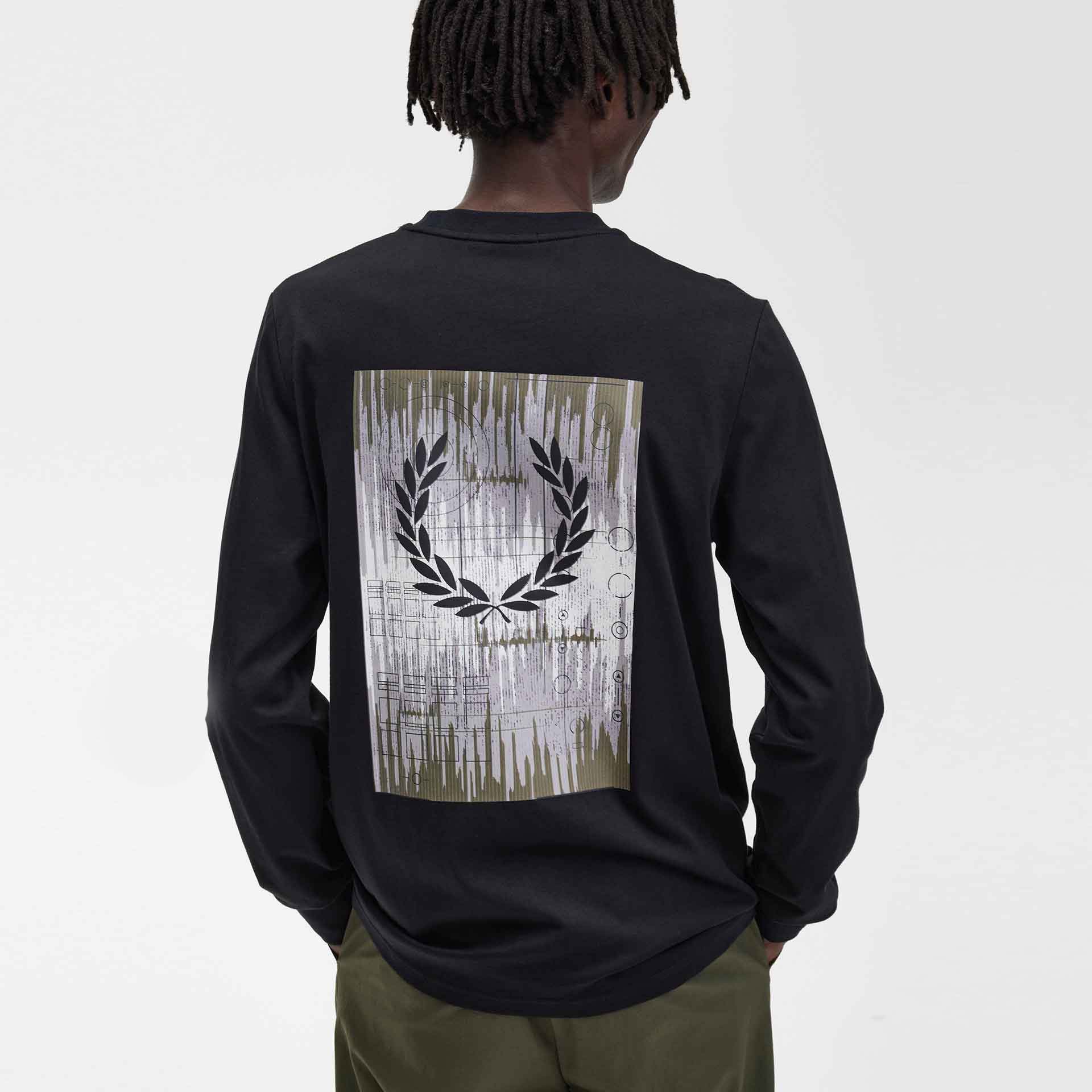 Fred Perry Graphic Soundwaves Longsleeve Black