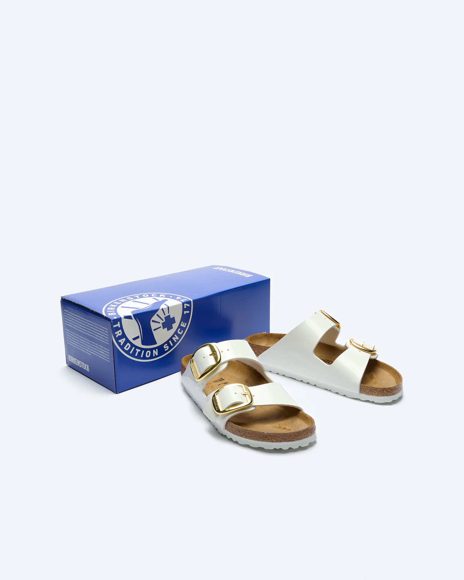 Birkenstock Arizona Big Buckle Birko-Flor Sandals Patent White