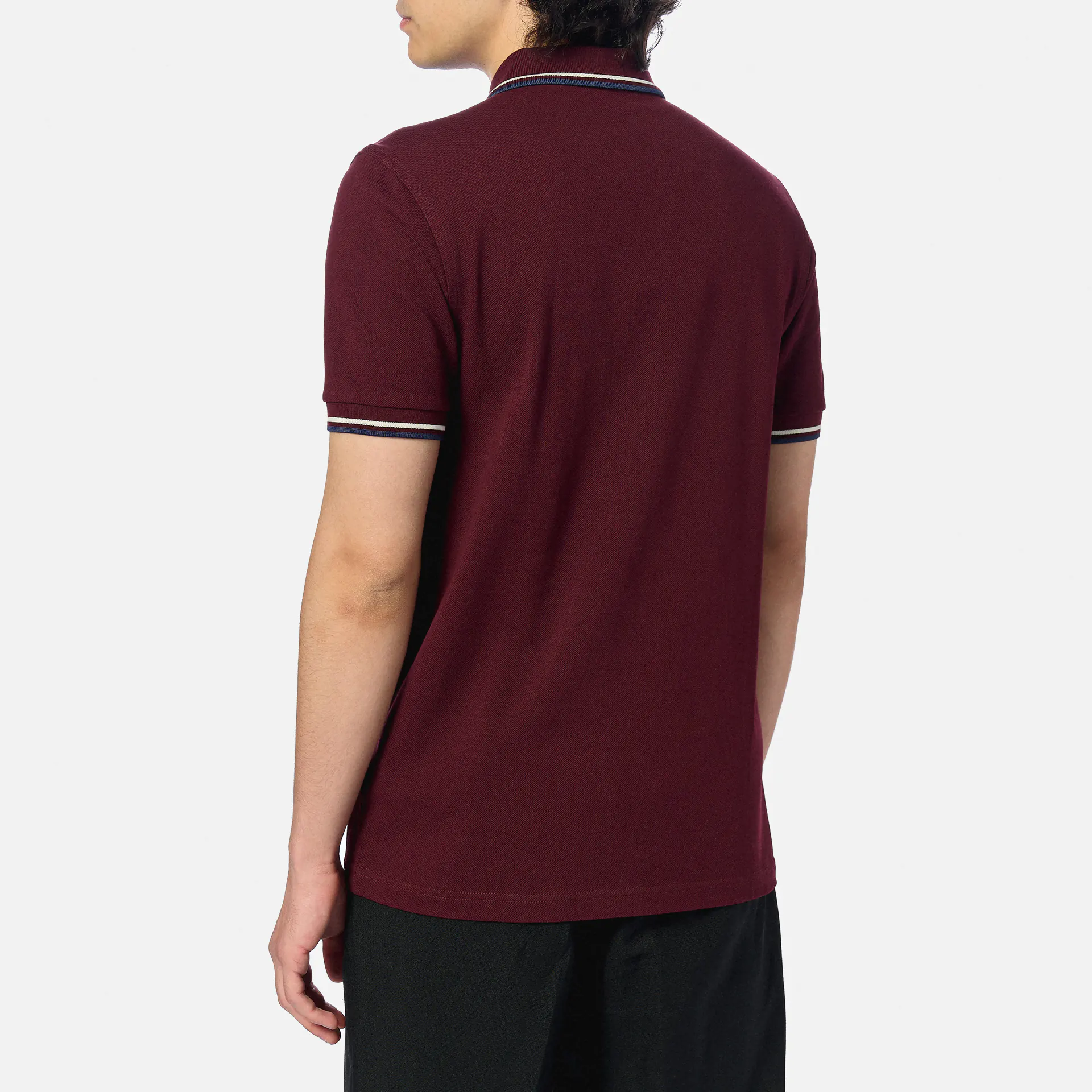 Fred Perry Twin Tipped Polo Shirt Oxblood/Ecru/Tennis Blue