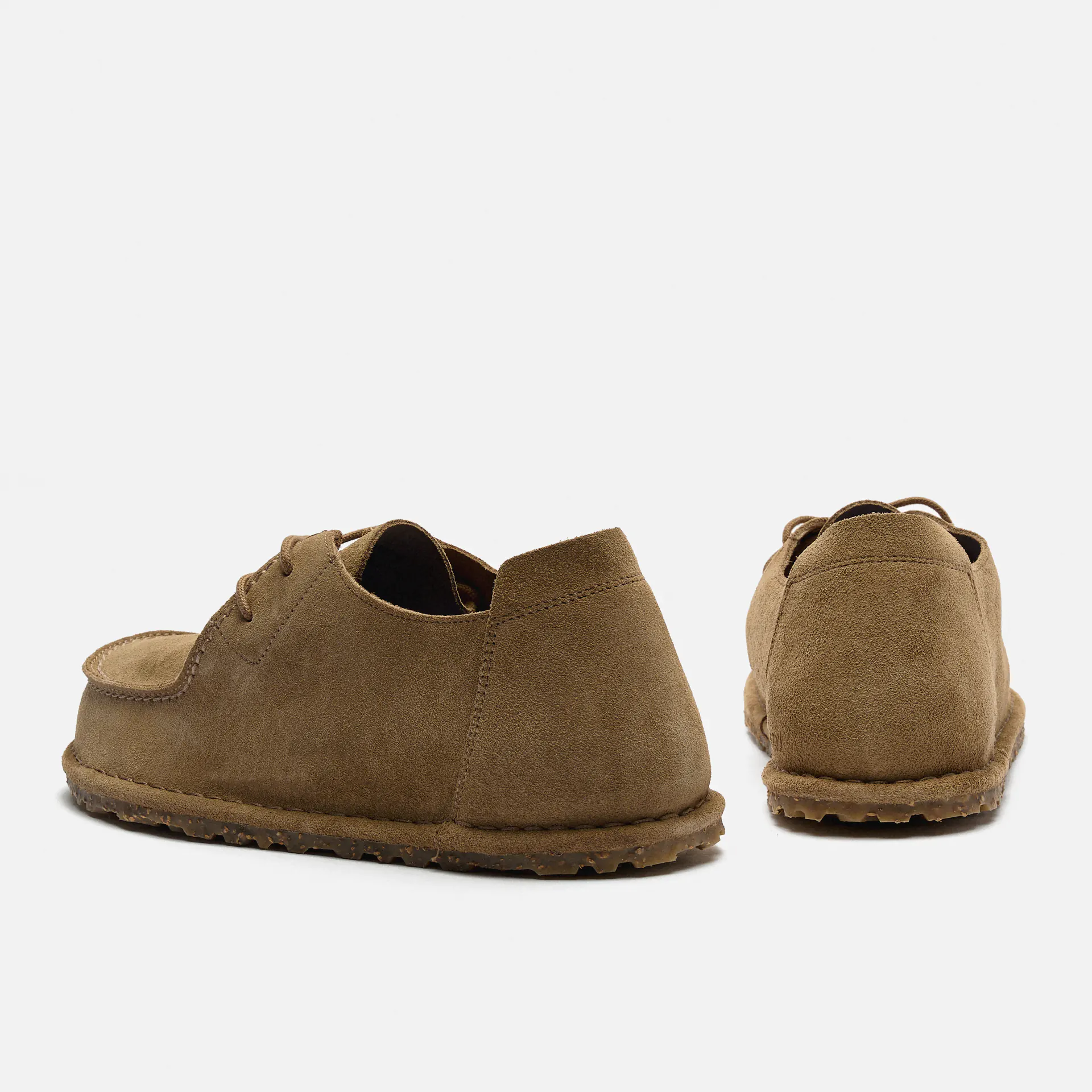 Birkenstock Utti Lace Suede Leather Shoes Grey Taupe 