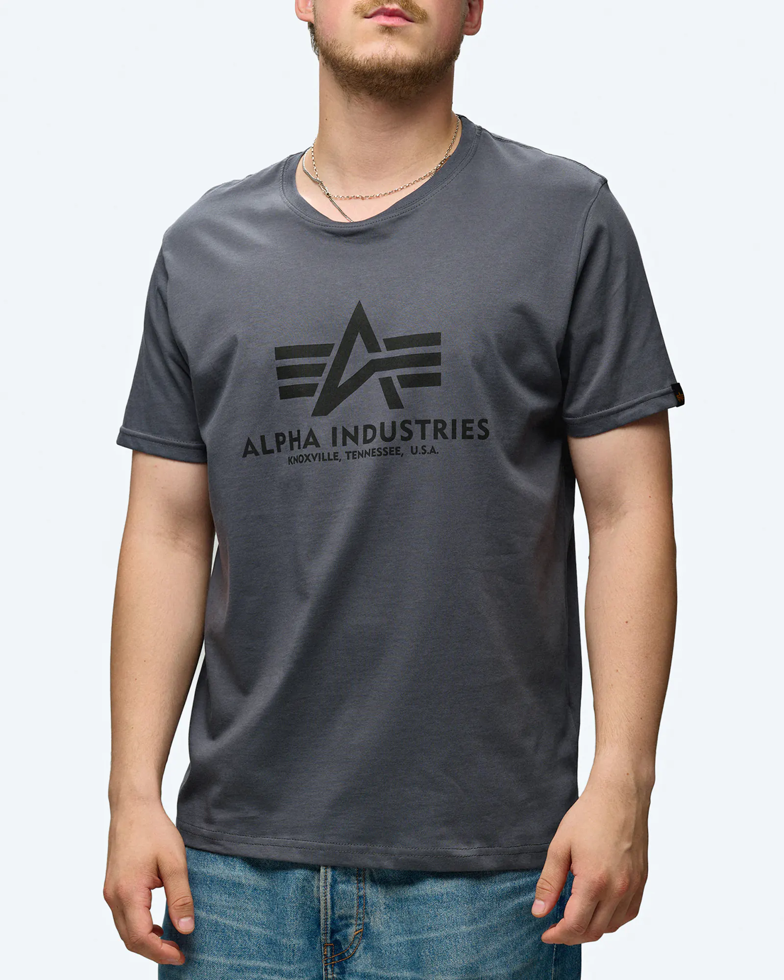 Alpha Industries Basic T-Shirt Grey Black/Black Alpha Industries Basic T-Shirt Grey Black/Black
