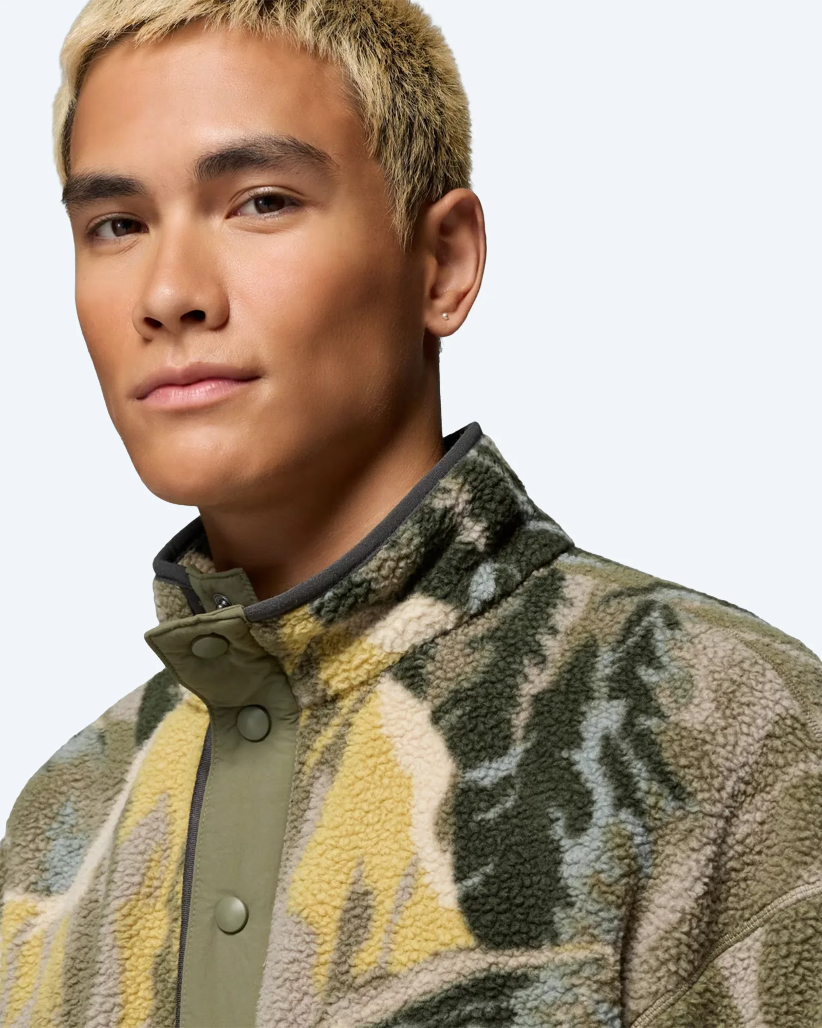 Helvetia™ II Printed Half Snap Fleece Stone Green Soa