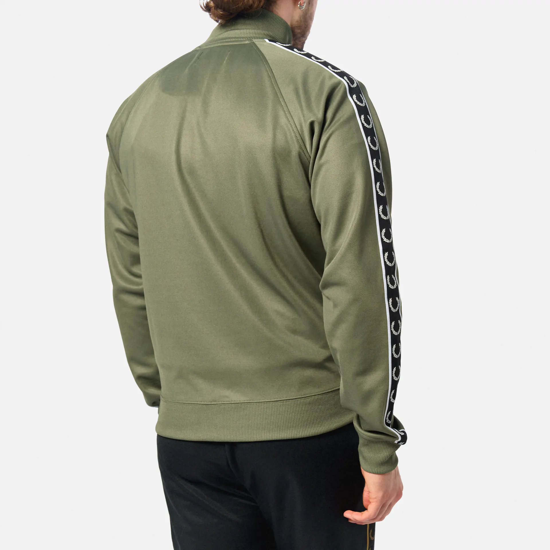 Fred Perry Taped Track Jacket Laurel Wreath Green/Black/Black