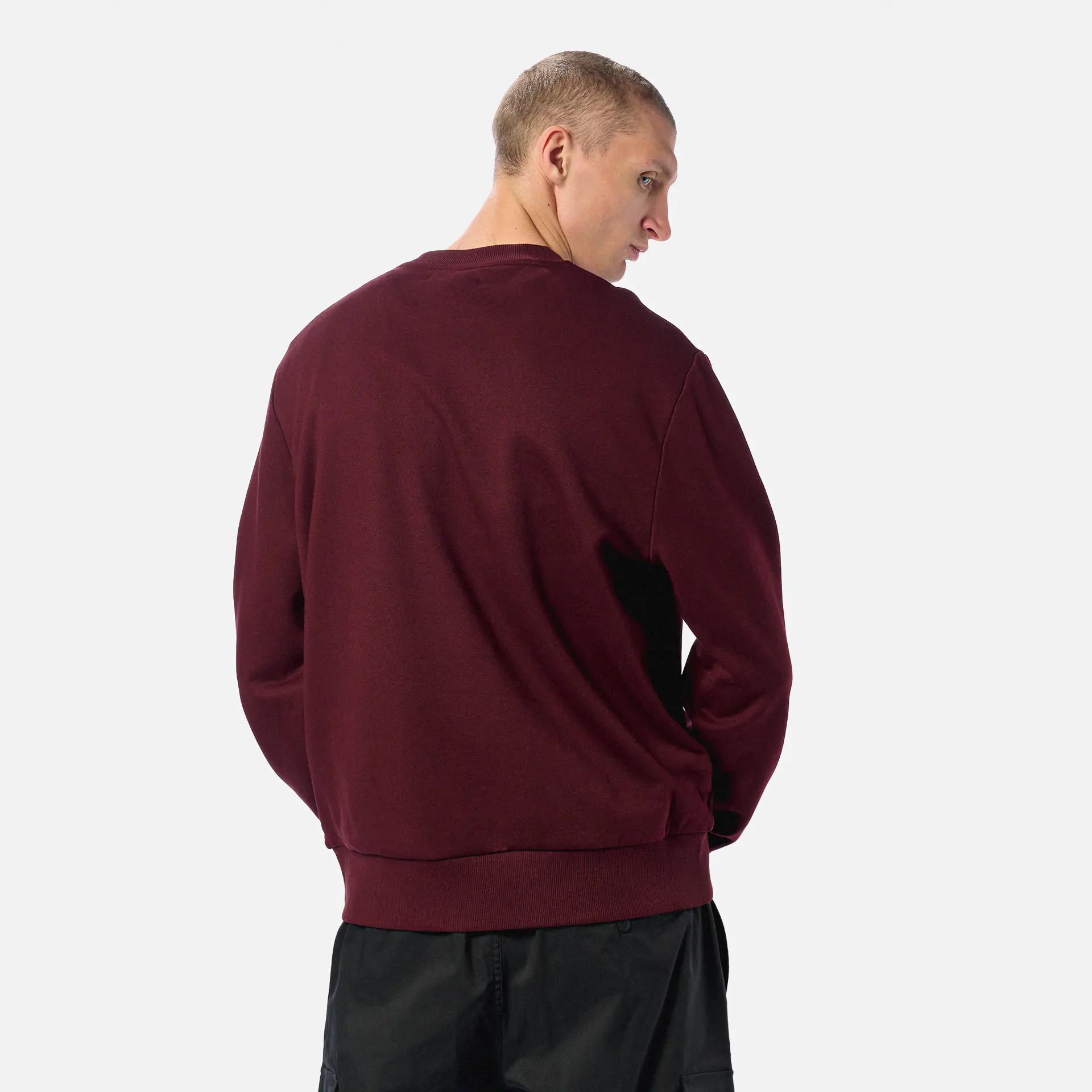 Fred Perry Crew Neck Sweatshirt Oxblood/Ecru/Court Blue