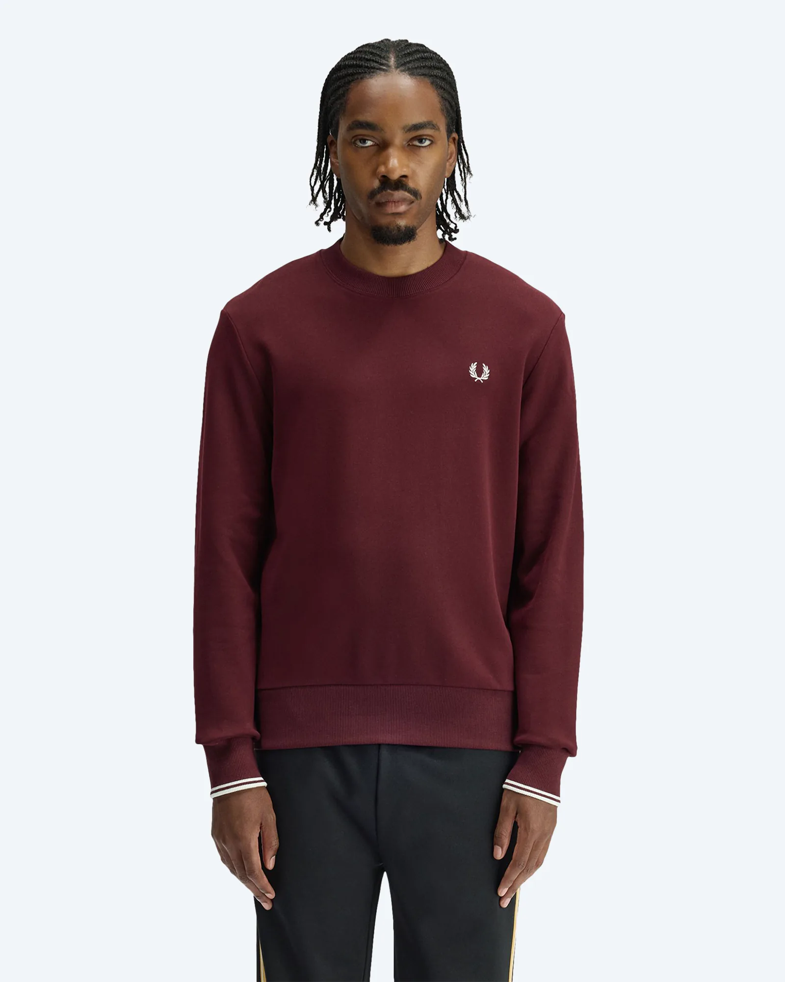 Crew Neck Sweatshirt Oxblood/Ecru