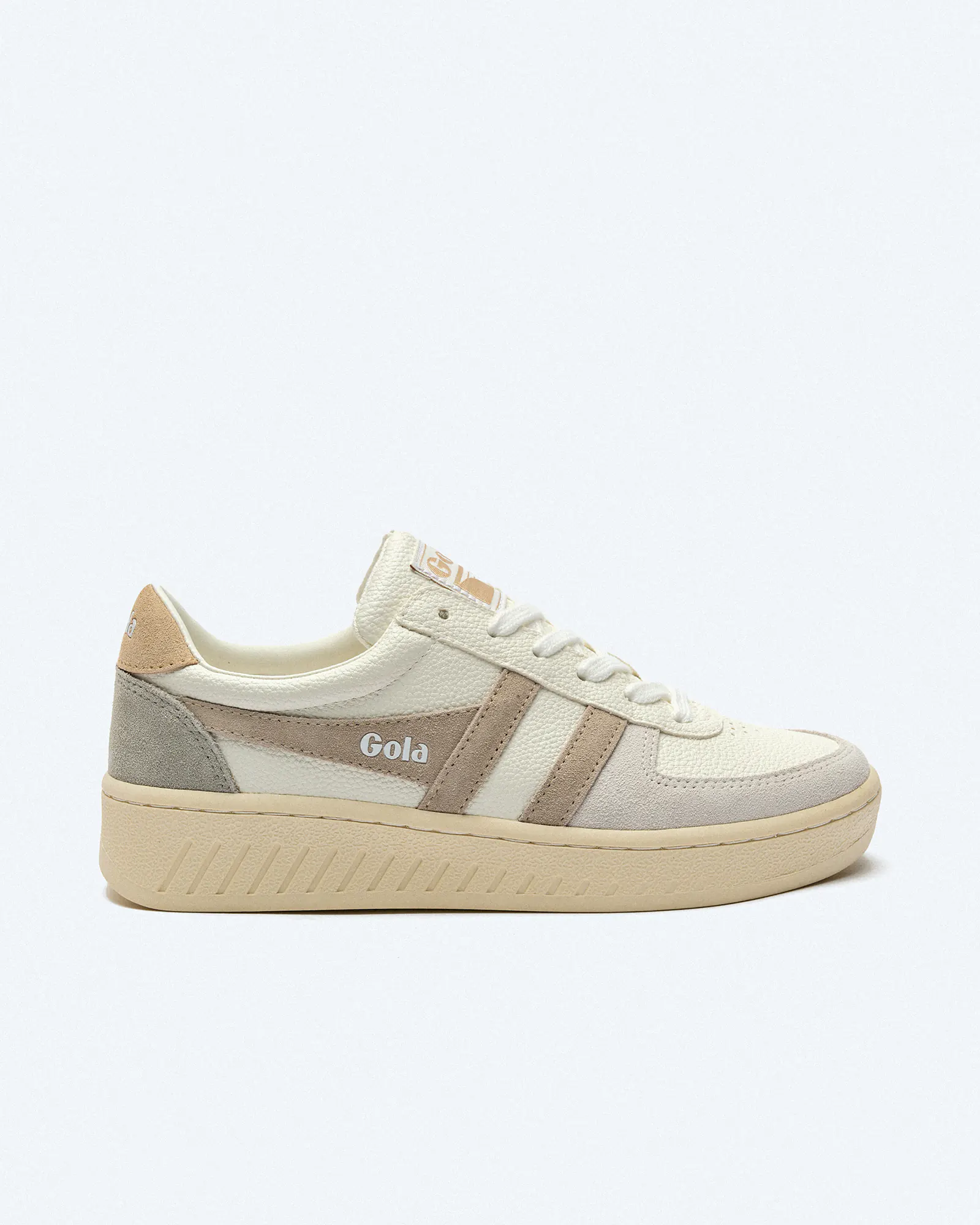 Gola Grandslam Trident Sneaker White/Feather Grey/Oat Gola Grandslam Trident Sneaker White/Feather Grey/Oat
