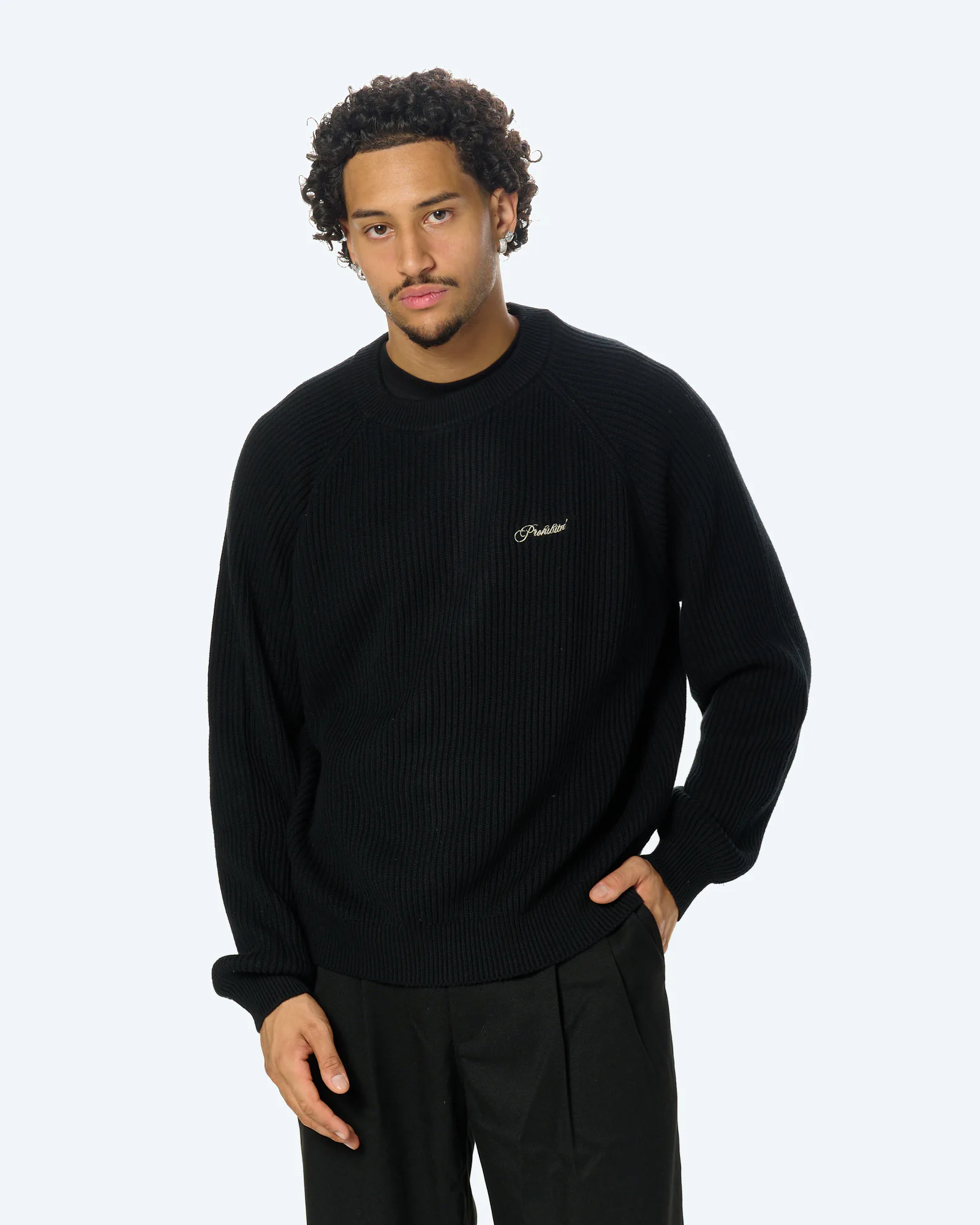 Campus Knit Sweatshirt Black