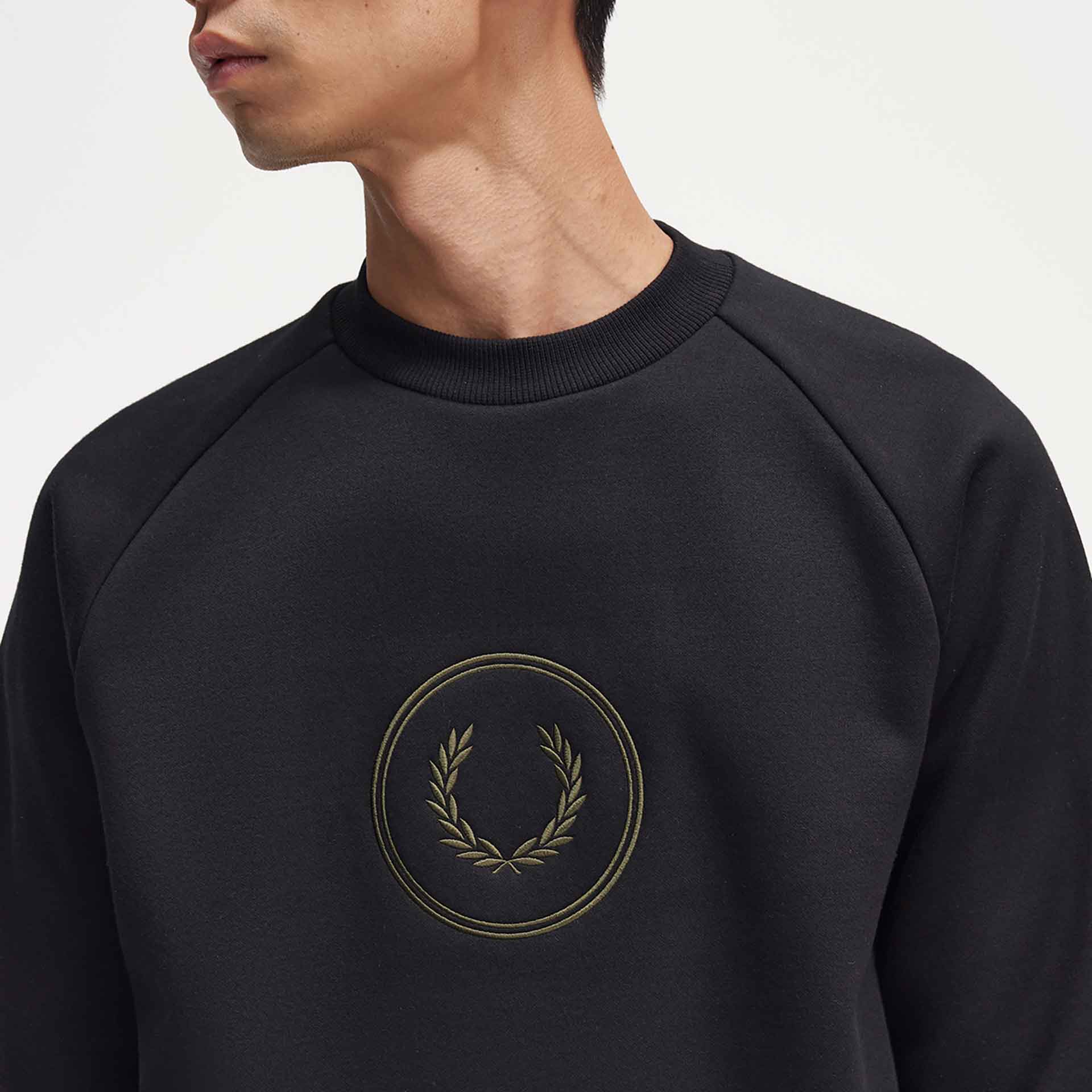 Fred Perry Circle Branded Sweatshirt Black