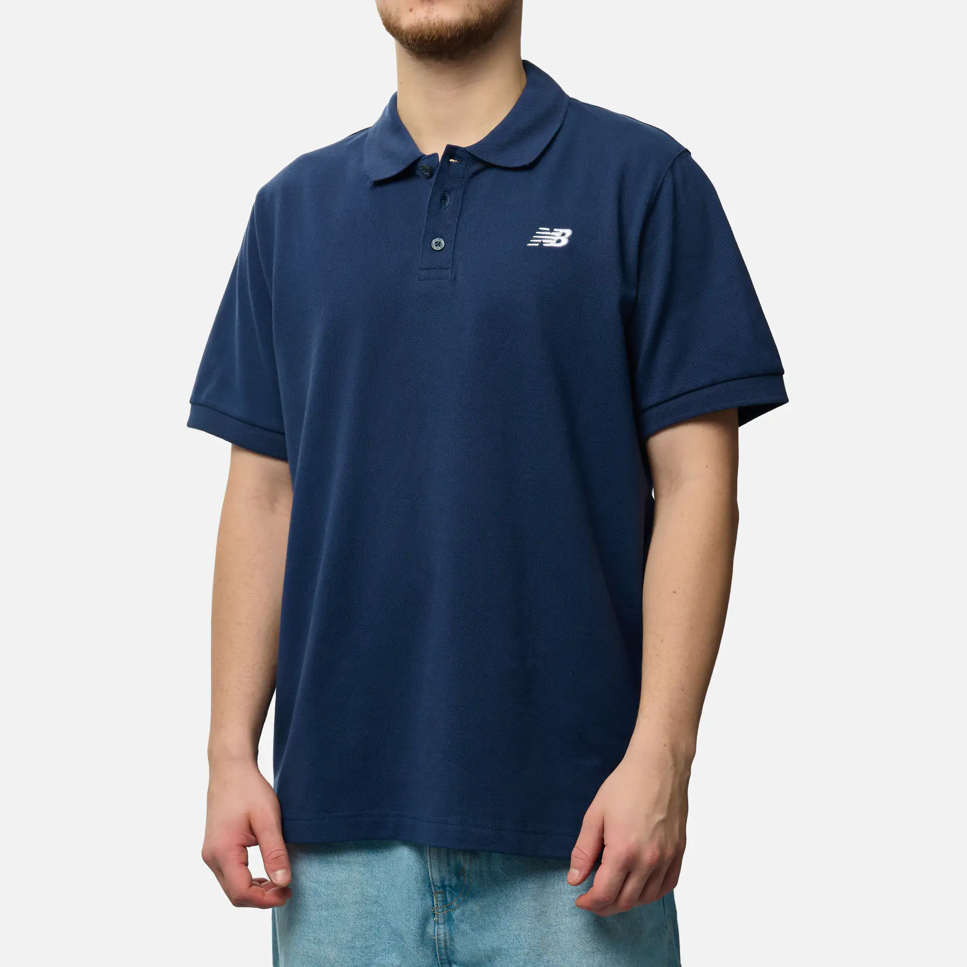 New Balance Cotton Polo Shirt Navy