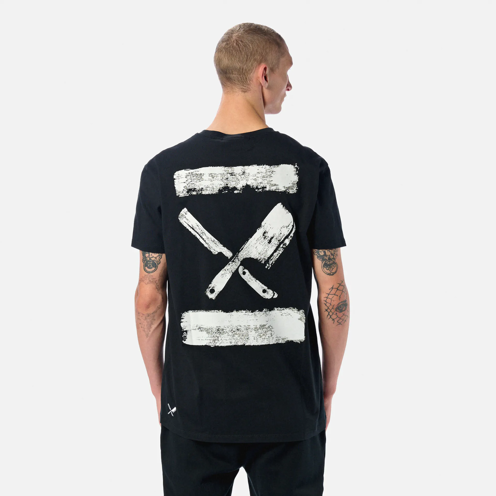 Distorted People Inked Blades Crew Neck T-Shirt Black