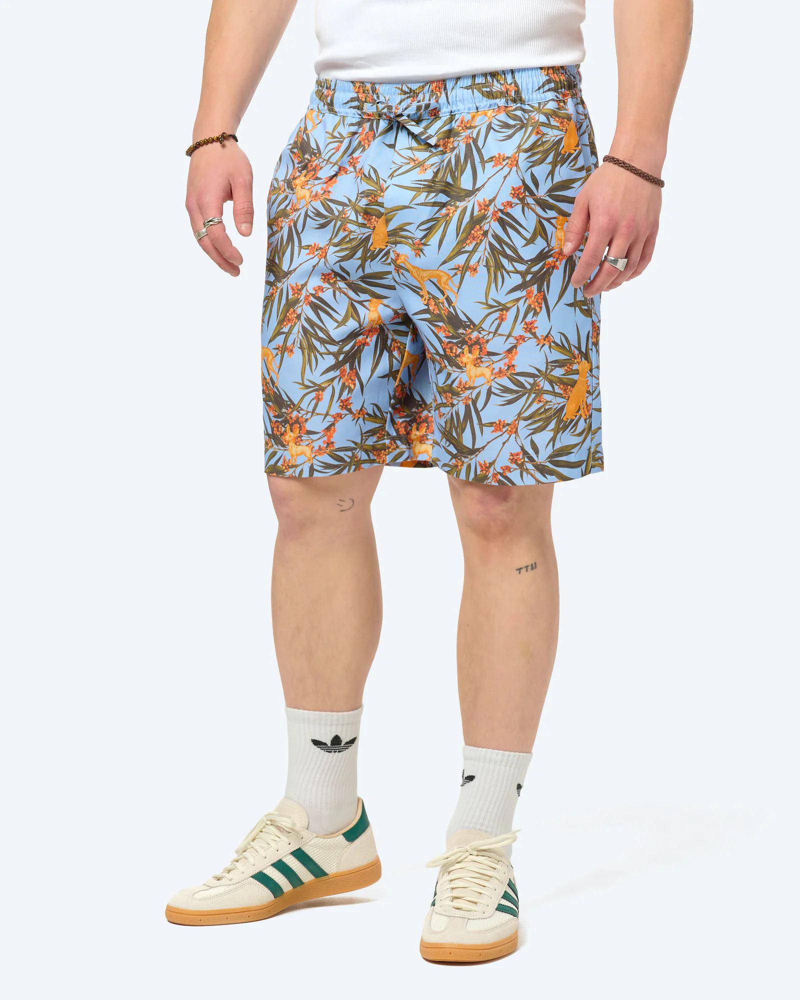 ARMEDANGELS Dog Print Shorts Wedgwood