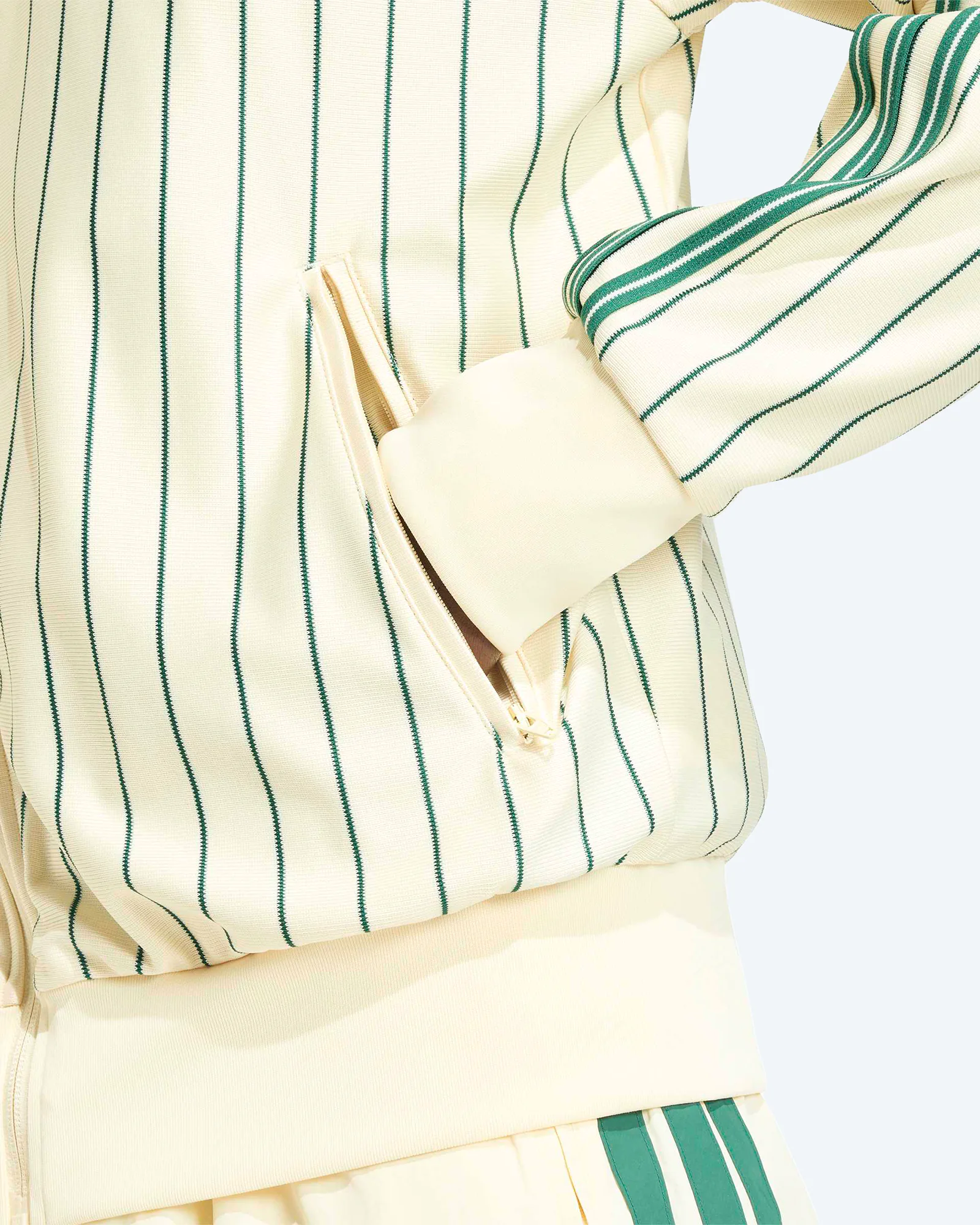 Firebird Pinstripe Track Top Warm Vanilla