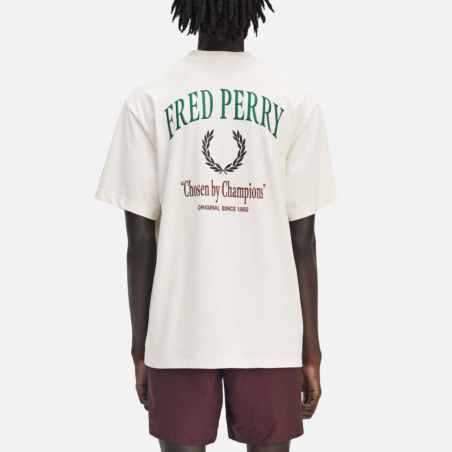 Fred Perry Embroidered Champion T-Shirt Ecru