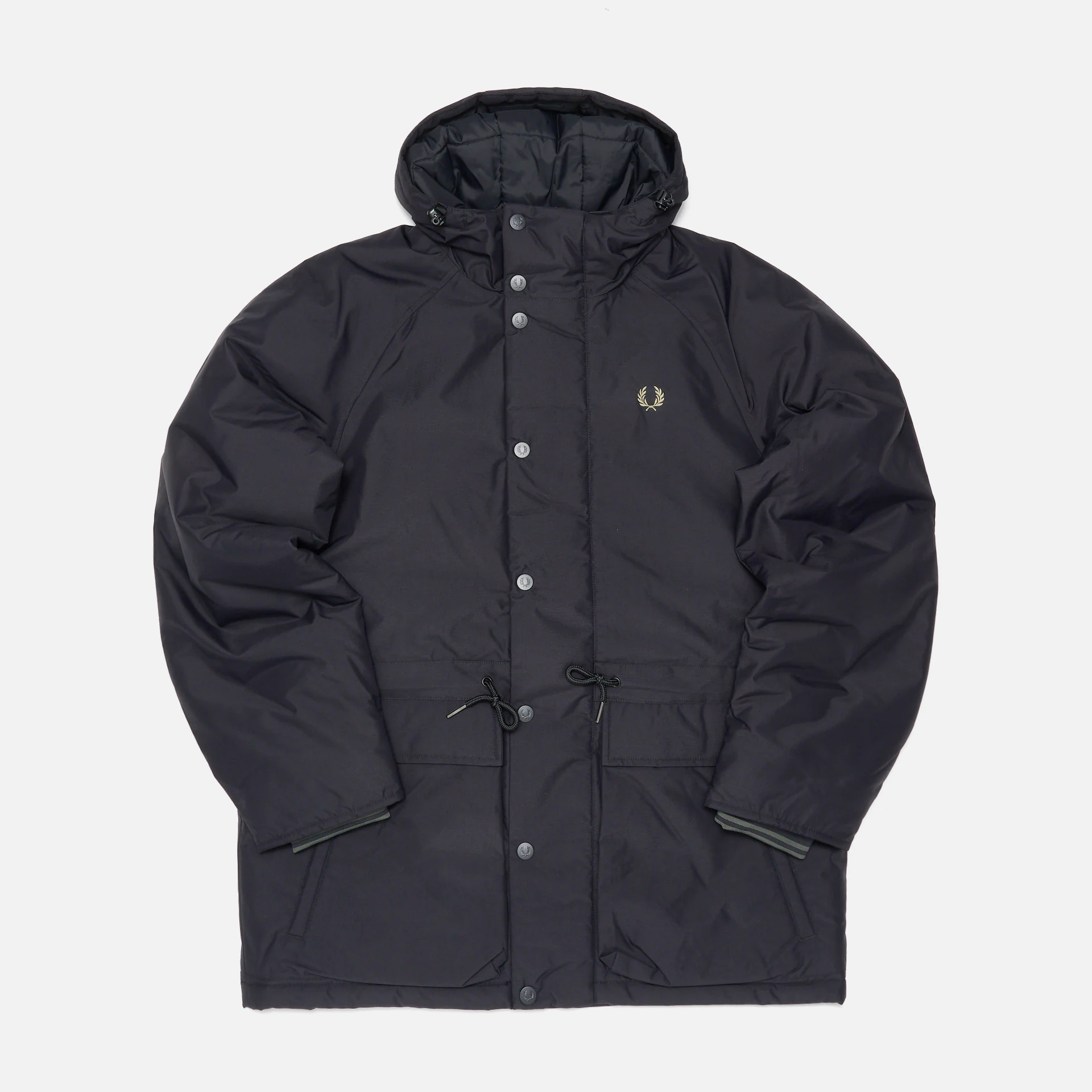 Fred Perry Padded Zip Through Jacket Black