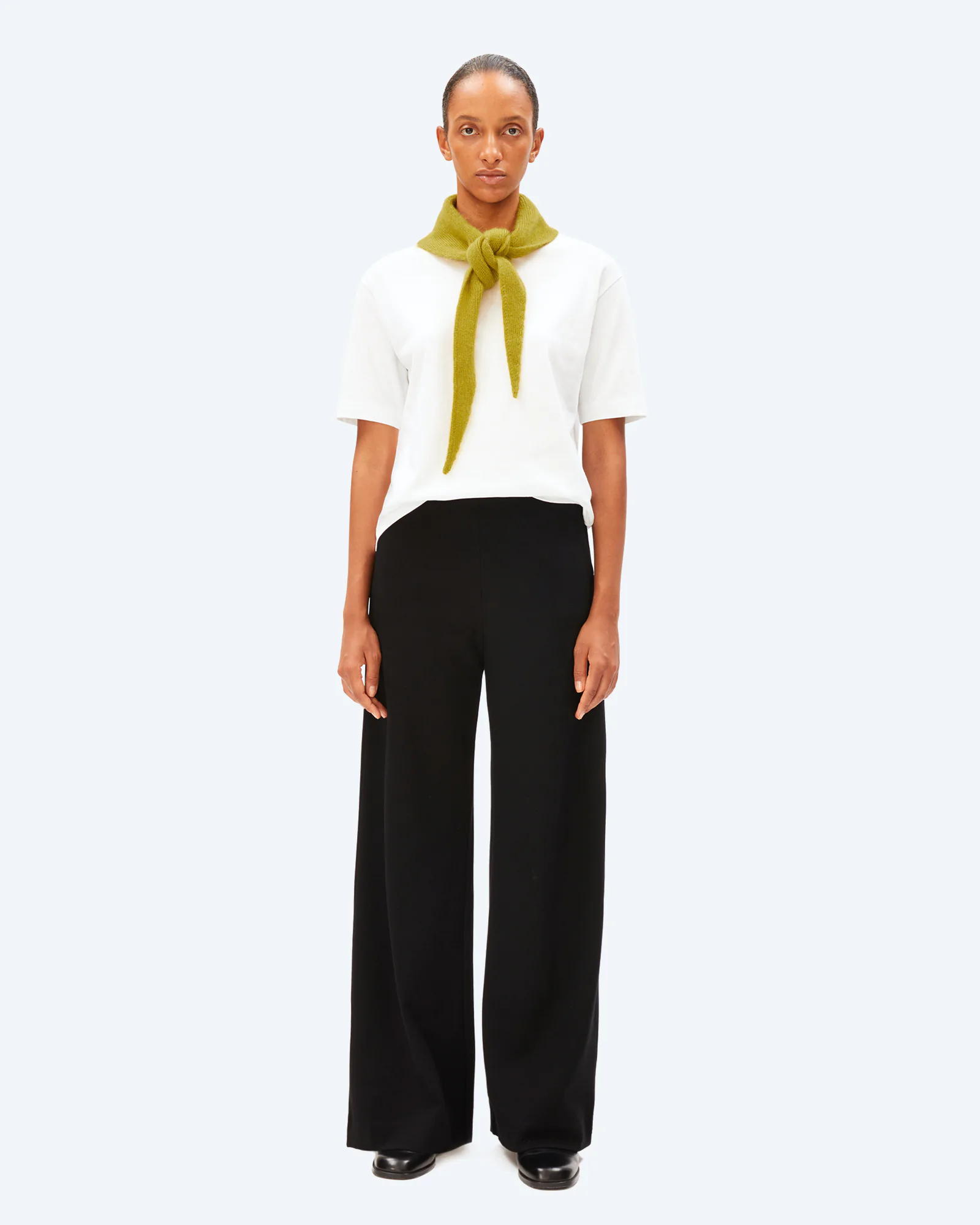 BASIC JERSEY WIDE LEG PANT Black