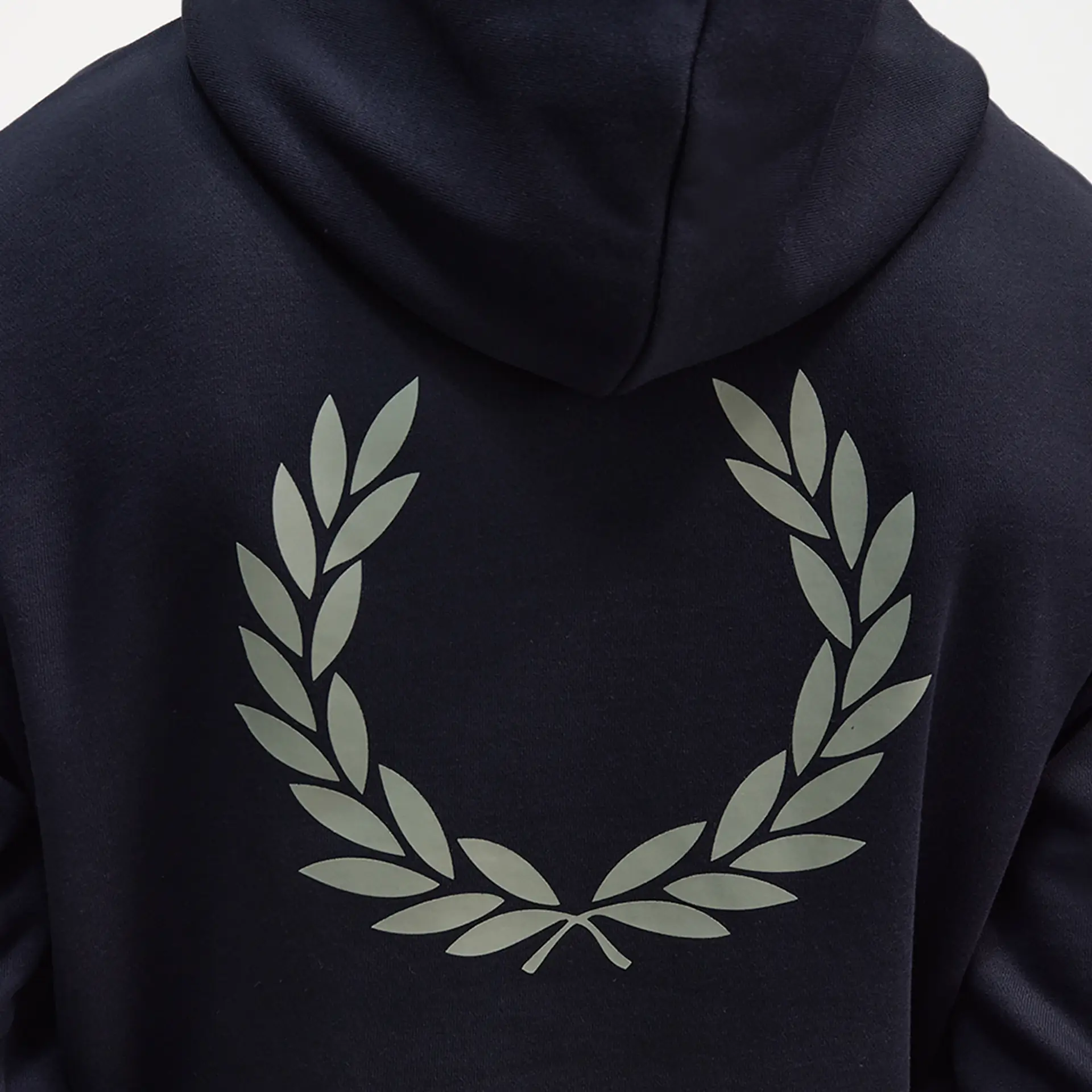 Fred Perry Contrast Cuff Laurel Hooded Sweatshirt Navy