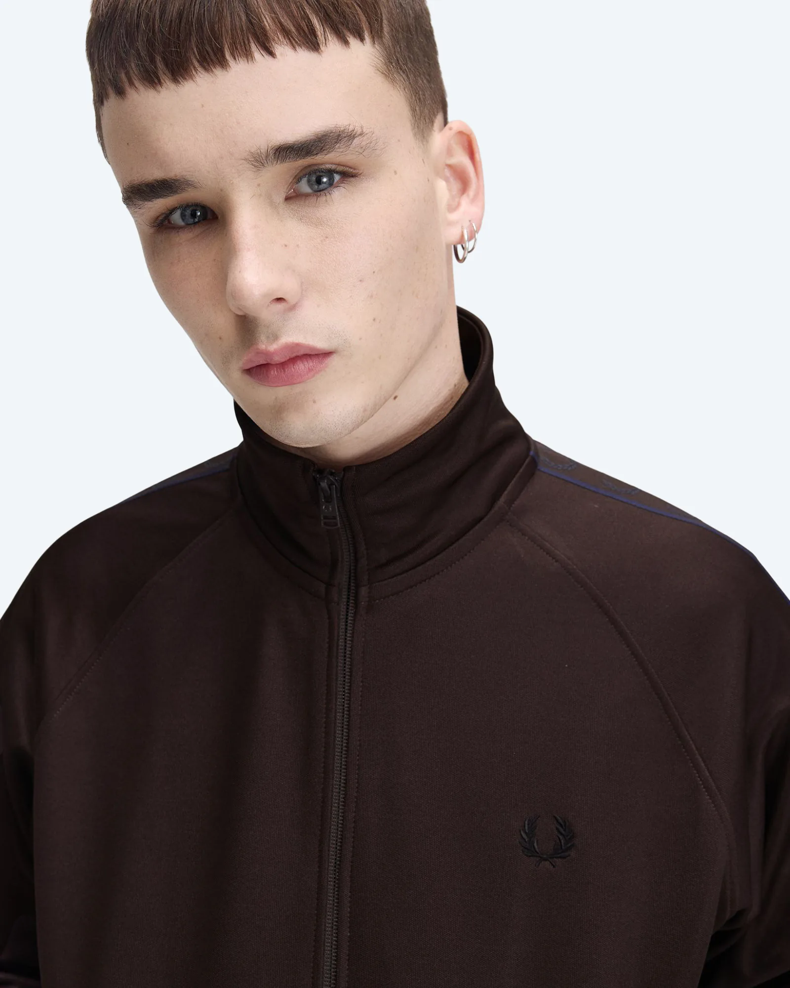 Contrast Tape Track Jacket Rich Brown