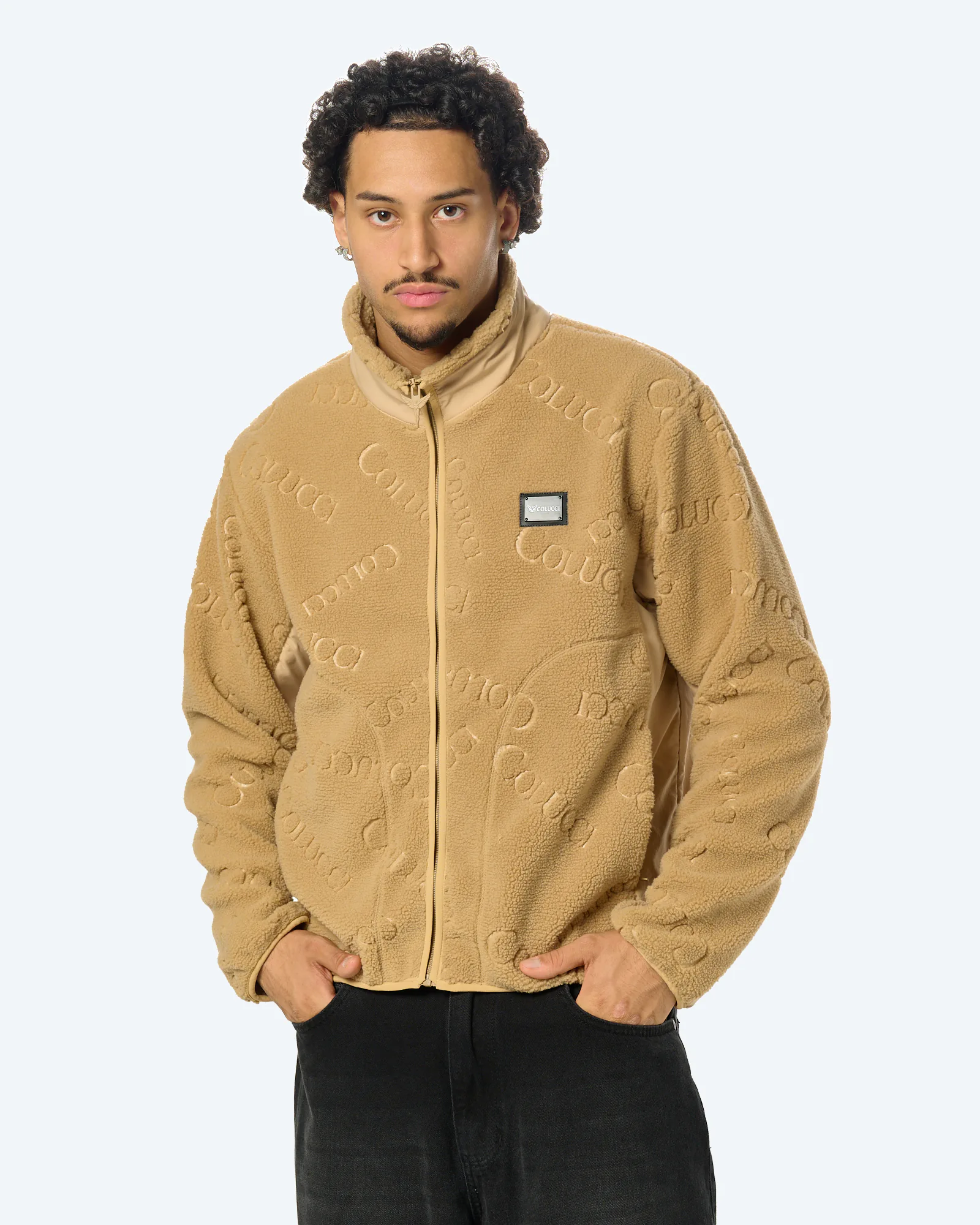Logo Teddy Jacket Beige
