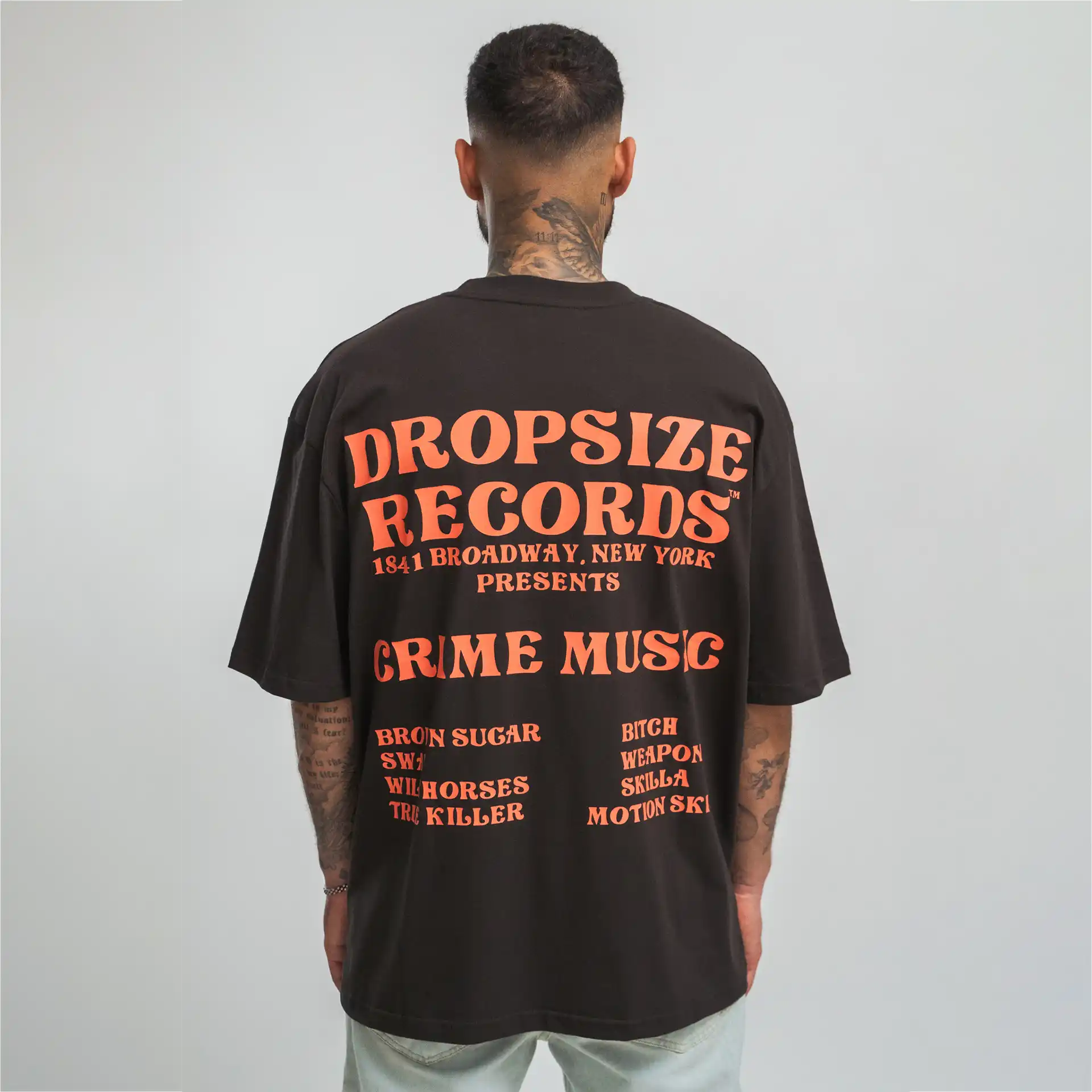 Dropsize Heavy Records T-Shirt Washed Black