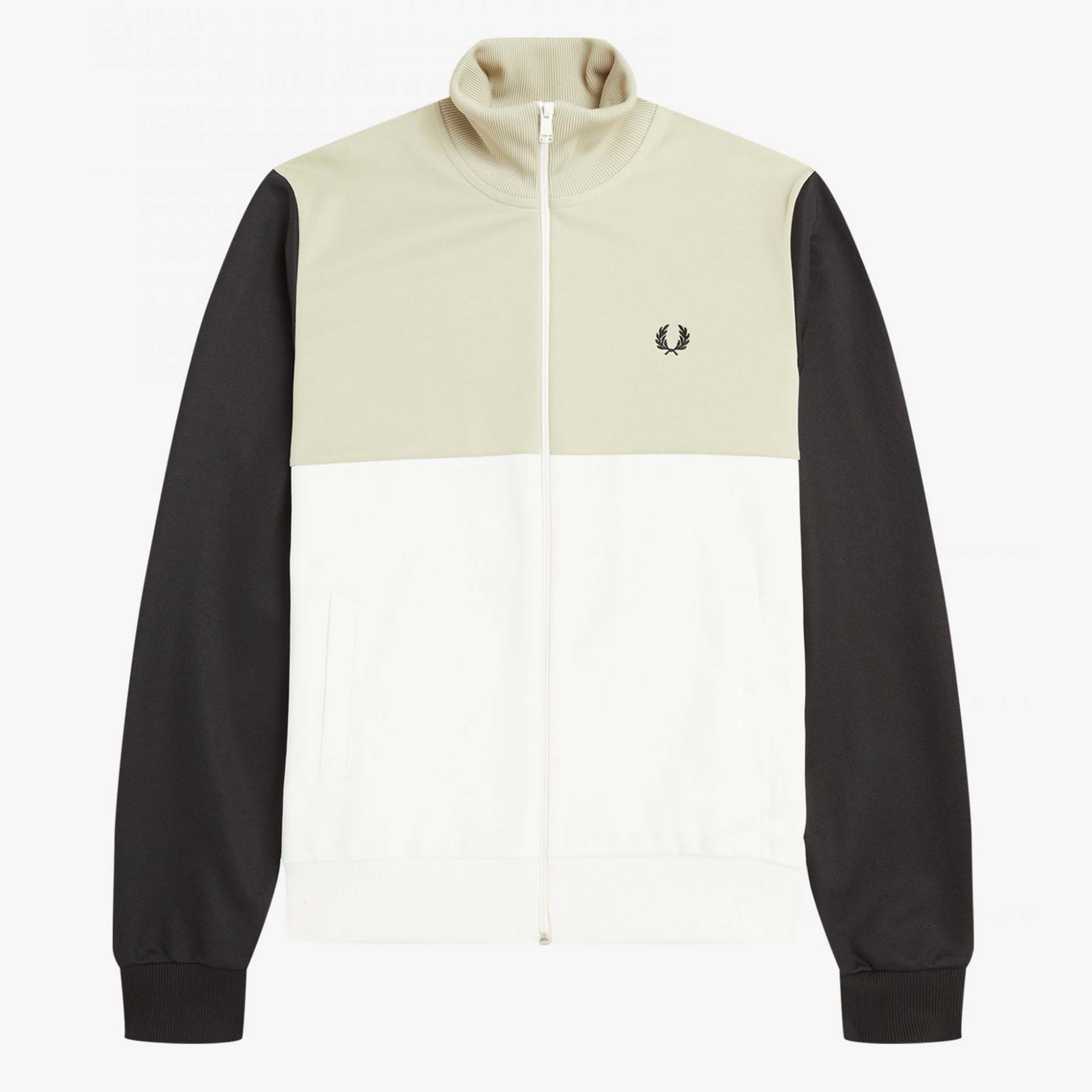 Fred Perry Colour Block Track Jacket Light Oyster