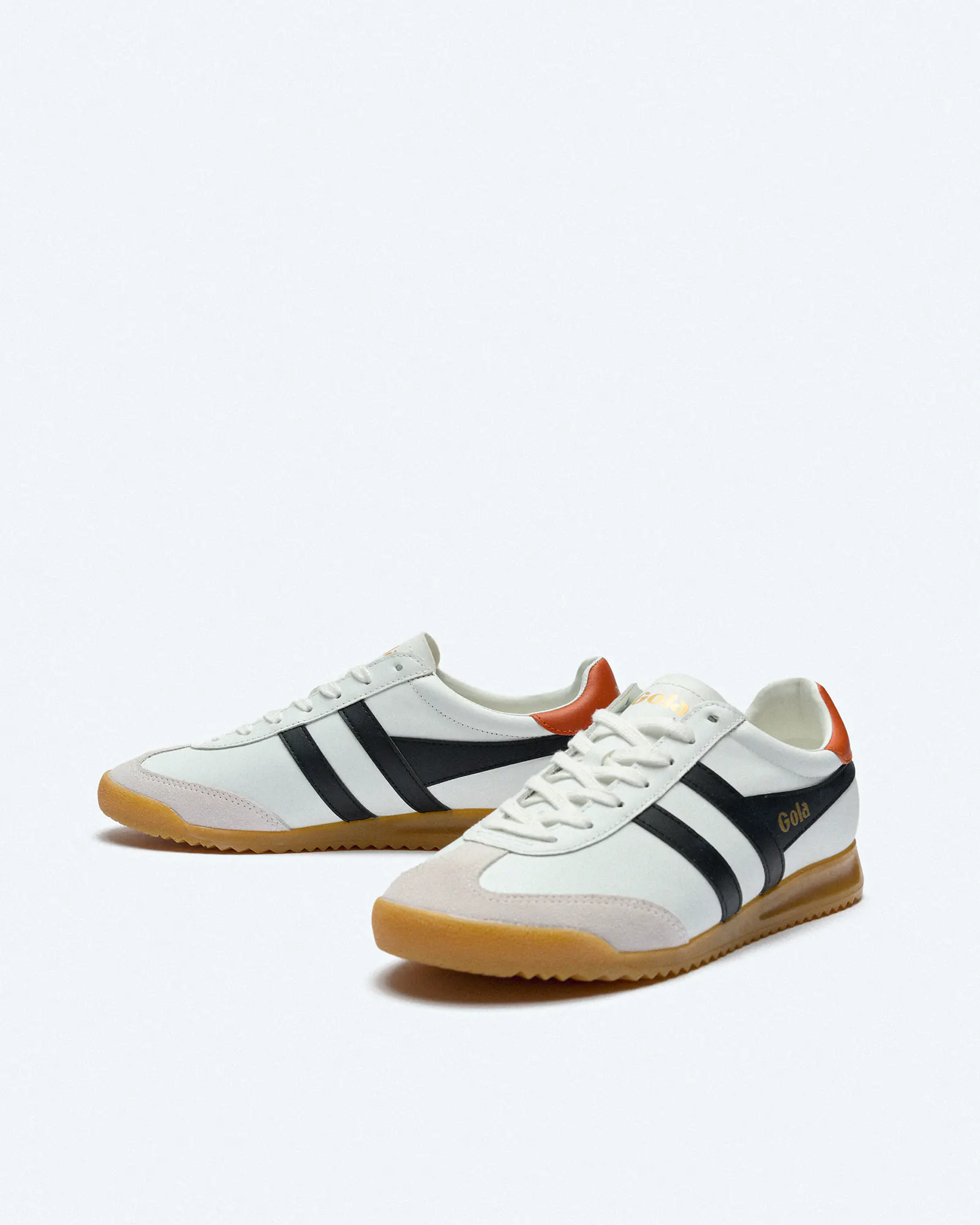 Gola Torpedo Leather Sneaker White Black Moody Orange
