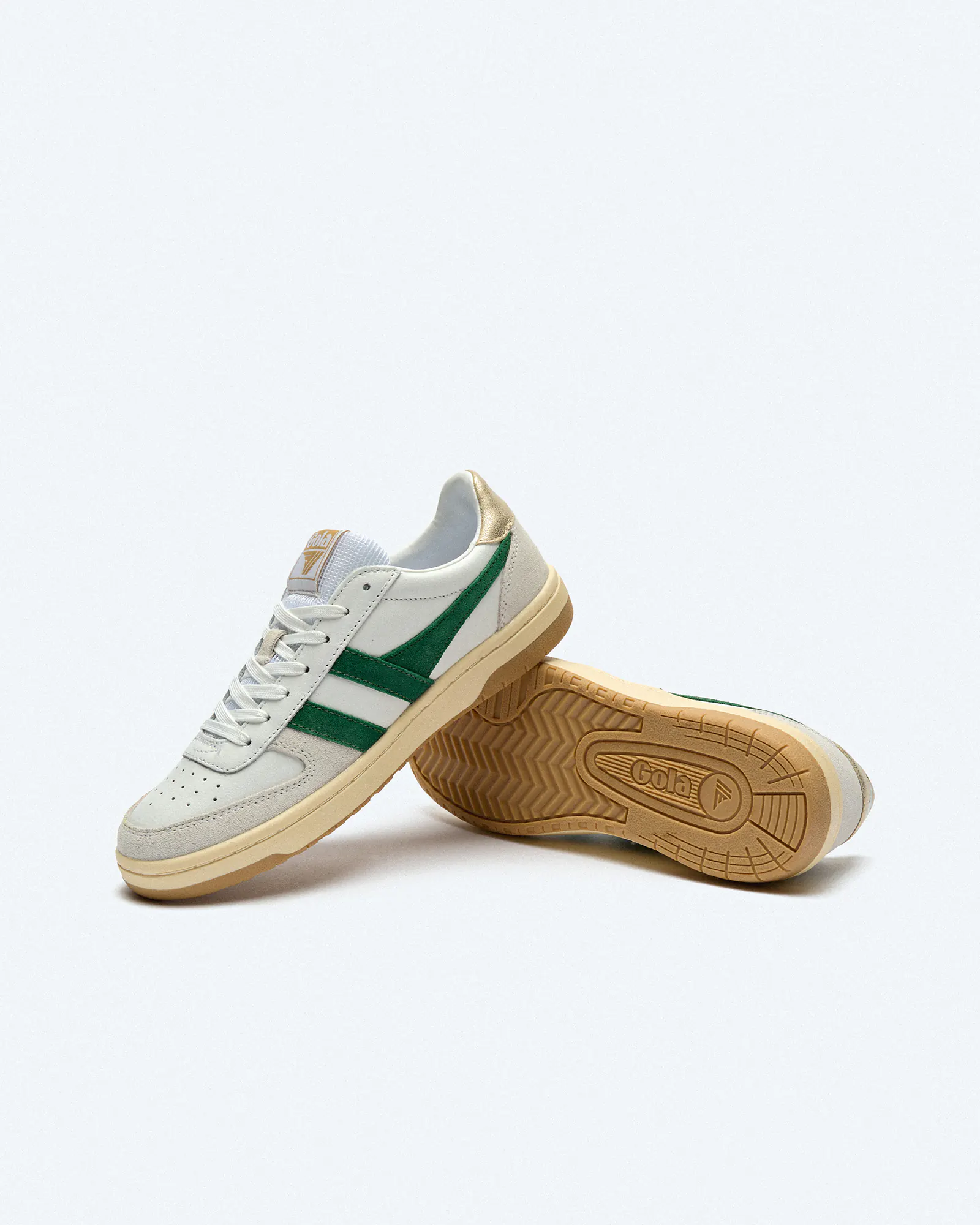 Gola Hawk Sneaker White/Dark Green/Gold  Gola Hawk Sneaker White/Dark Green/Gold