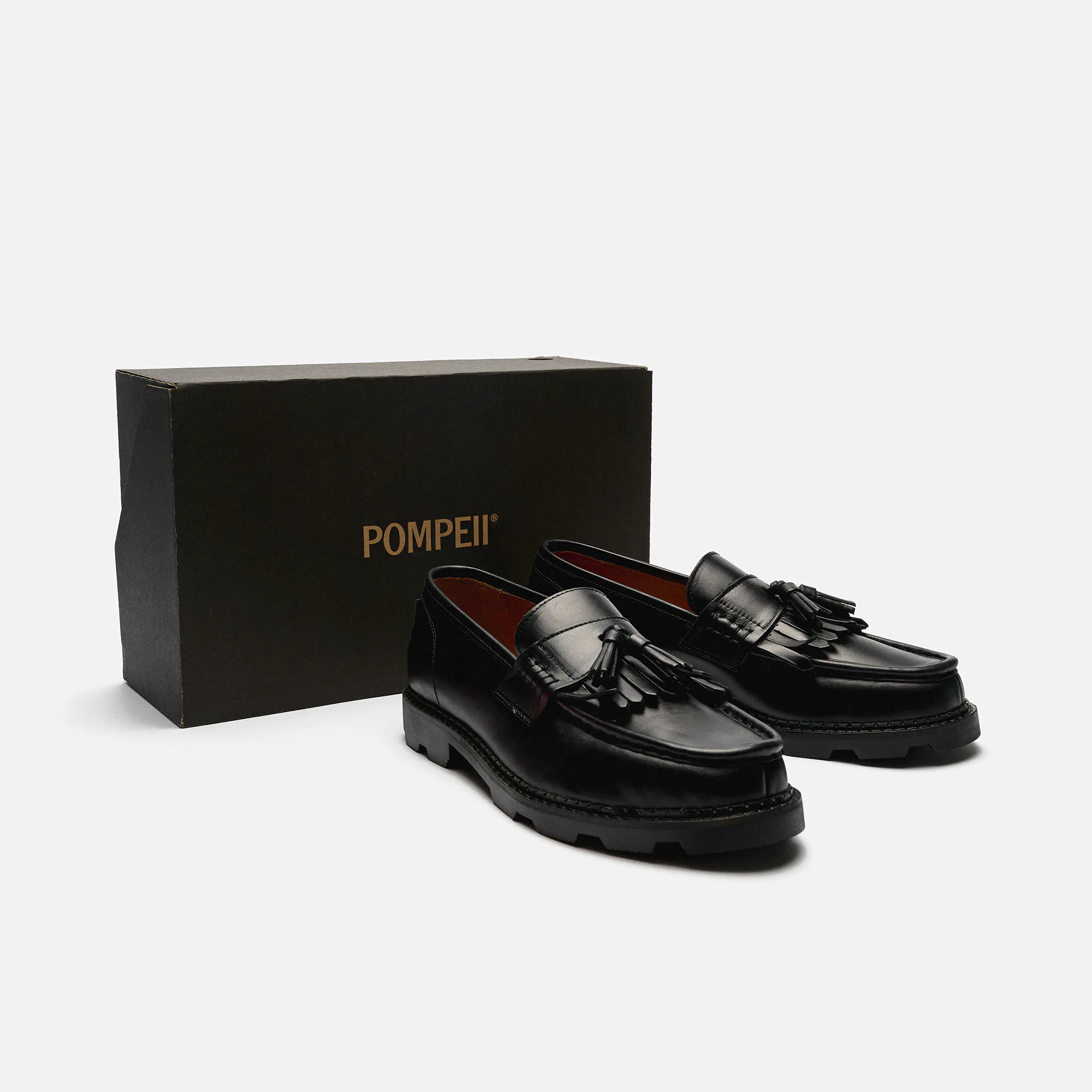 POMPEII Modena Leather Tassel Loafer Black