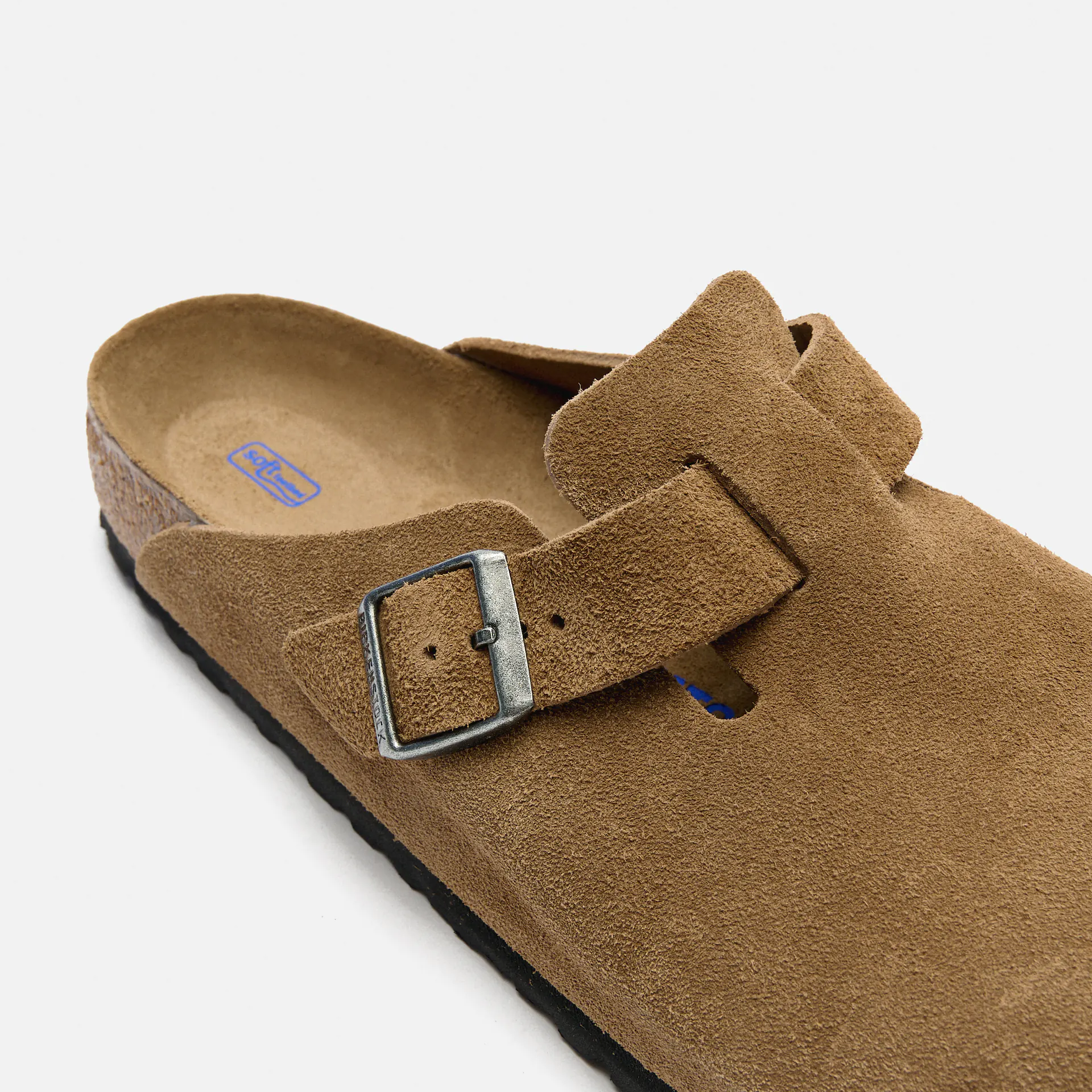 Birkenstock Boston Soft Footbed Suede Leather (Regular Fit) Sandals Dark Tea Tonal FB