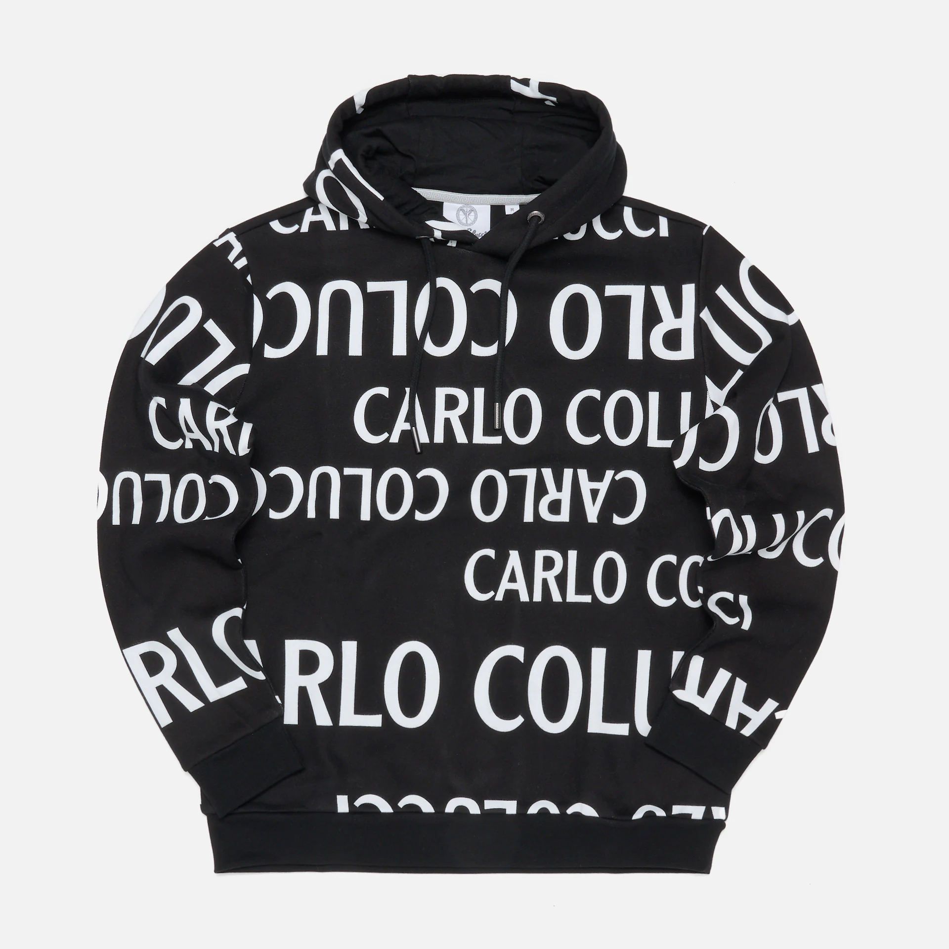 Carlo Colucci Black & White Drop Hoodie Black