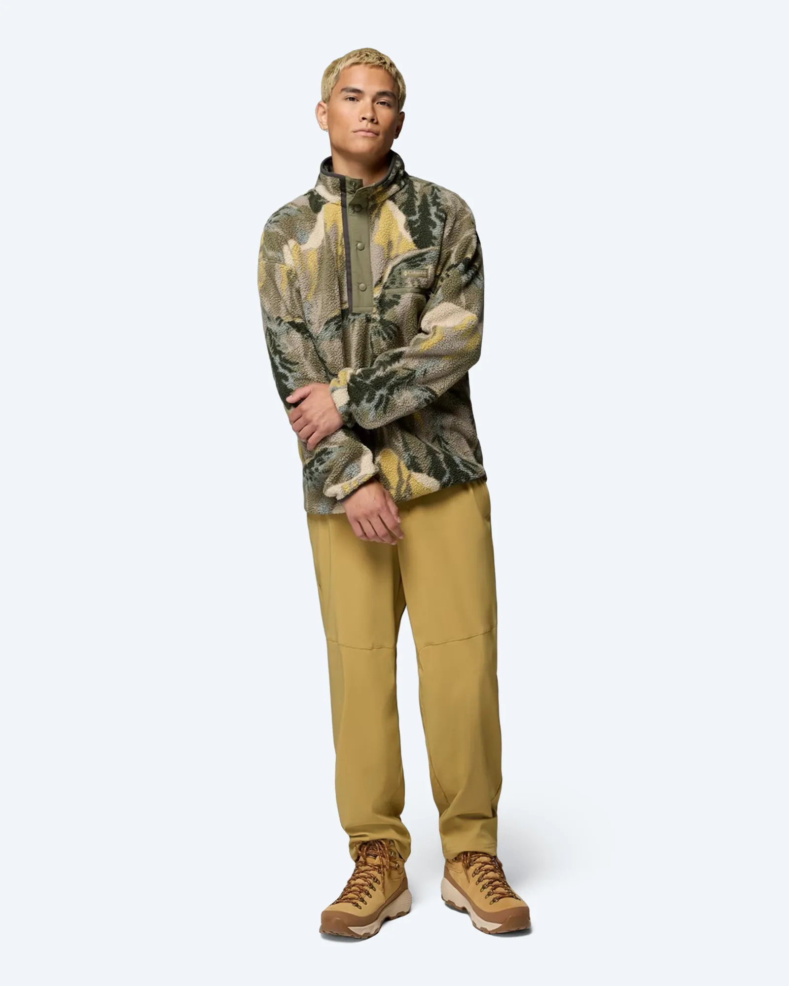 Helvetia™ II Printed Half Snap Fleece Stone Green Soa