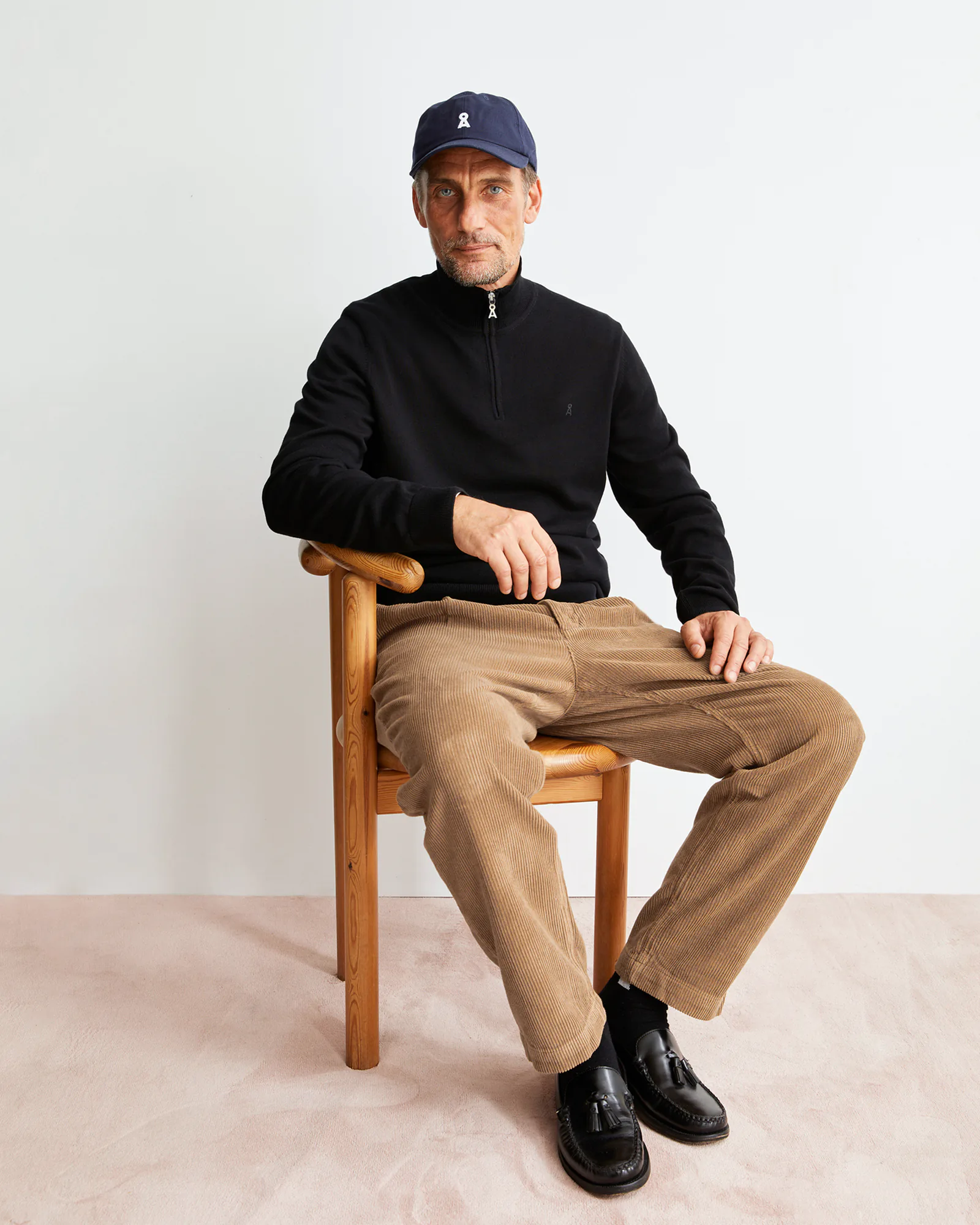 Faabes Half Zip Knit Sweater Black