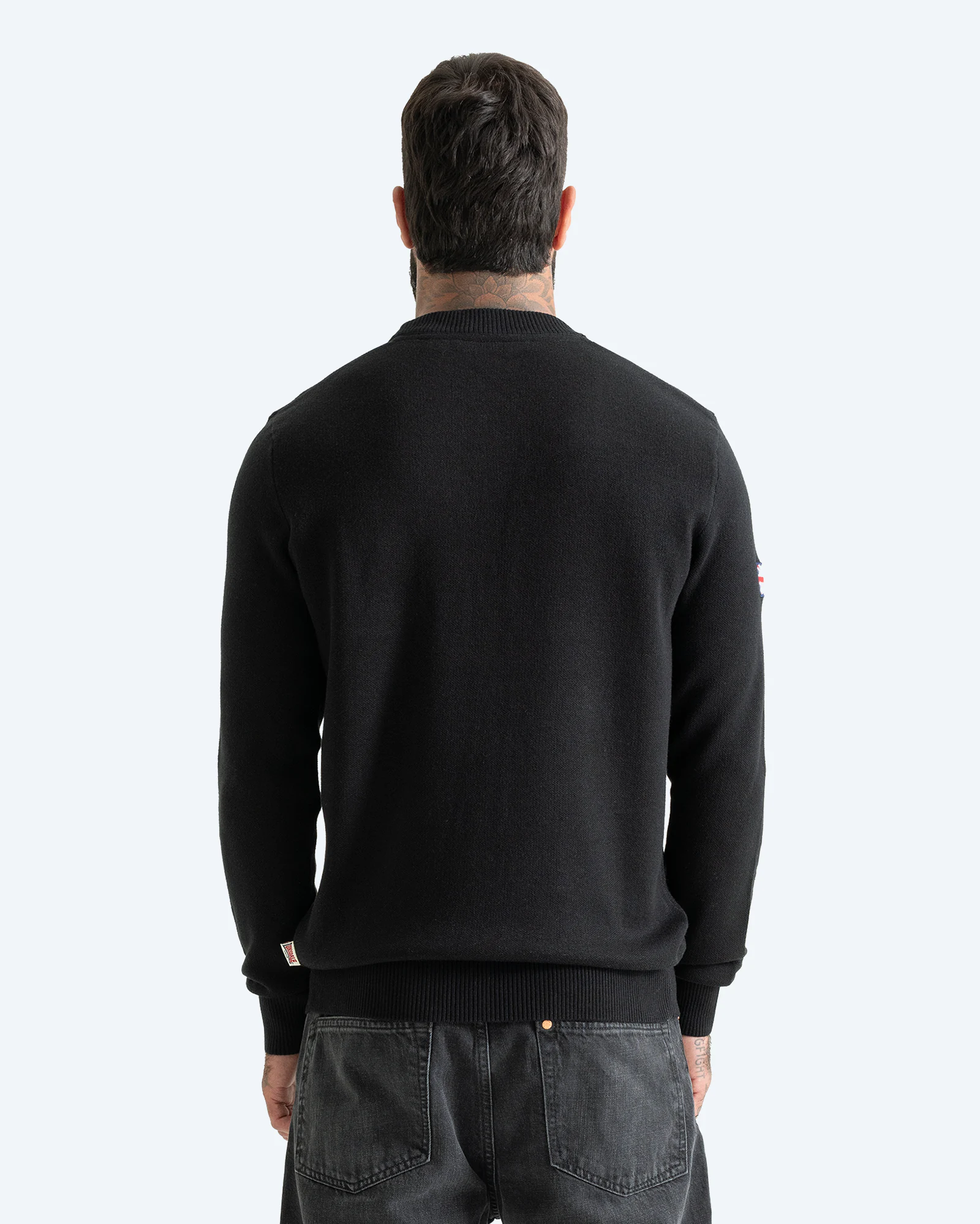 Swanscombe Knitted Sweater Black/Warm Ochre