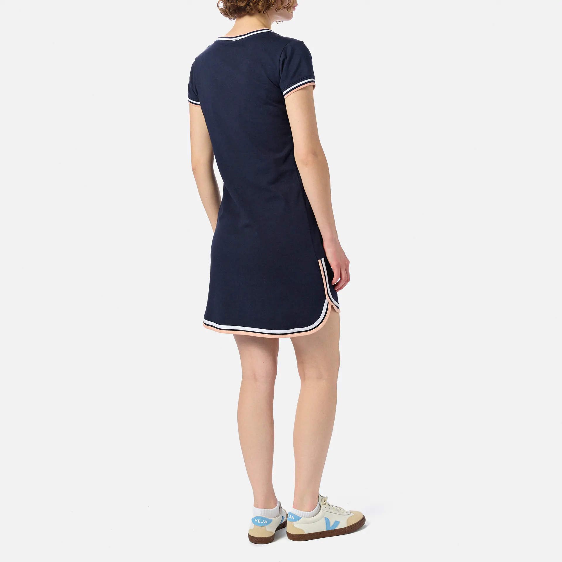 Kleinigkeit Görls Skörti V-Neck Dress Navy/Rosa Stripe