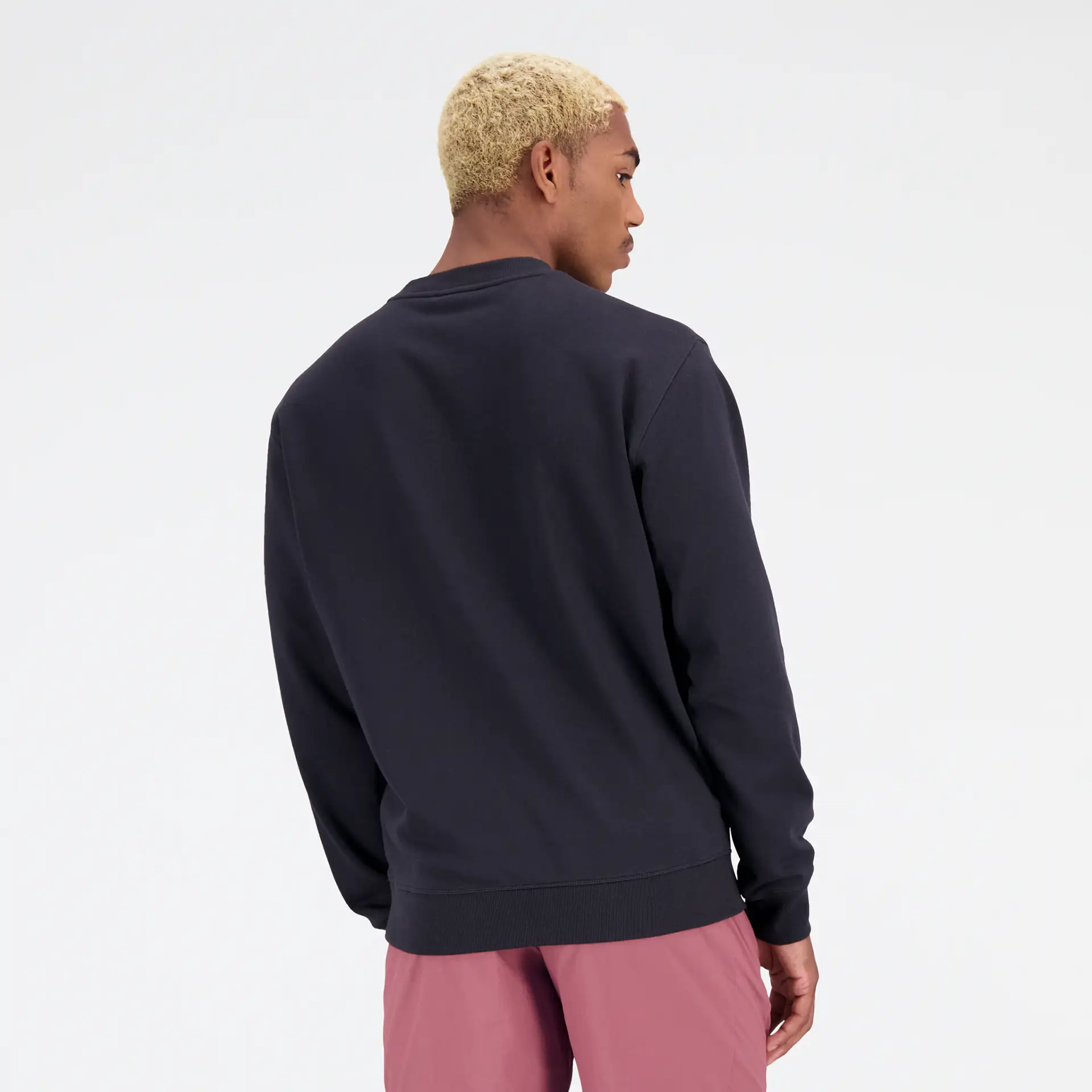 New Balance Essentials Stacked Logo French Terry Crewneck Black