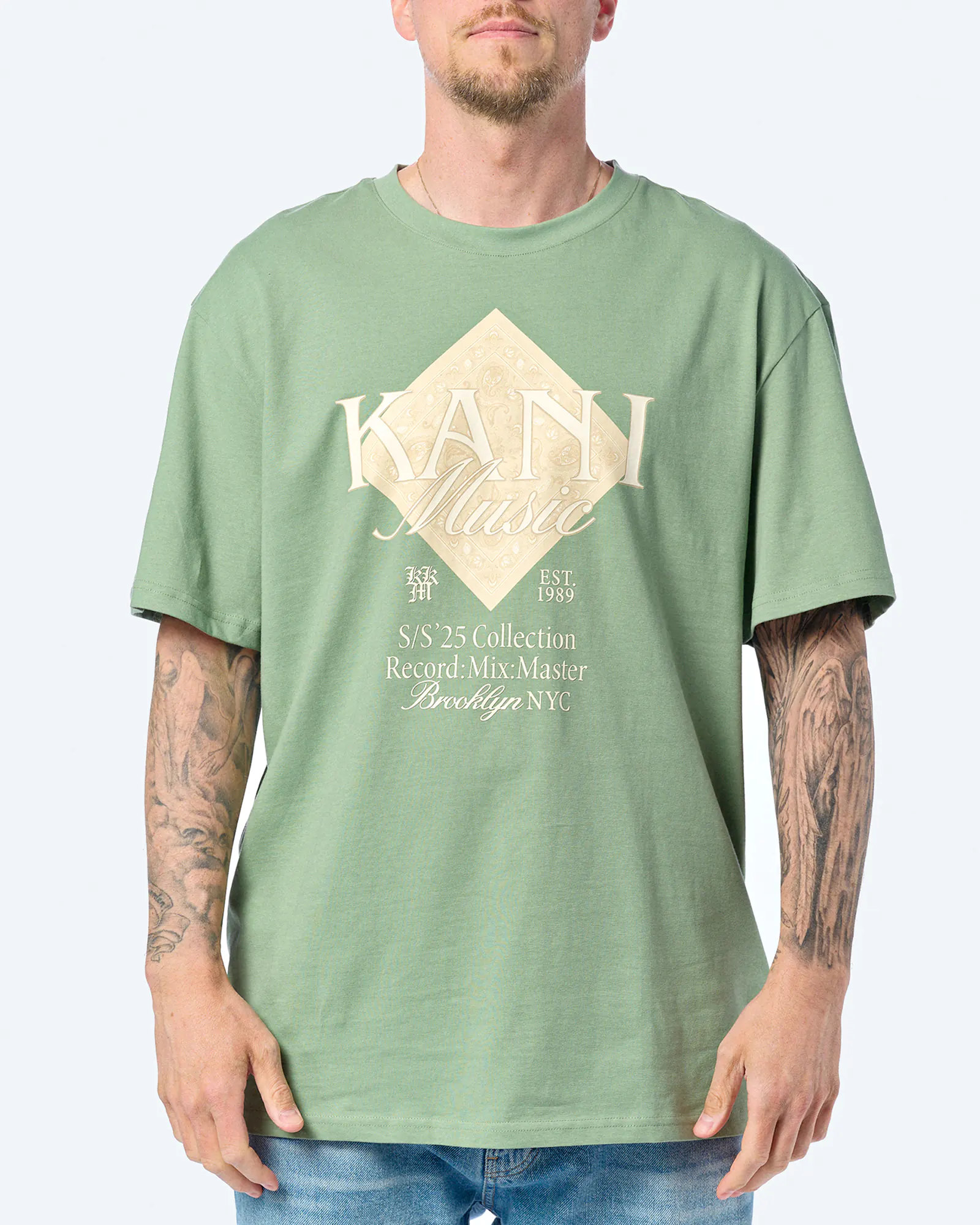 Karl Kani Music Paisley Print T-Shirt Green Karl Kani Music Paisley Print T-Shirt Green