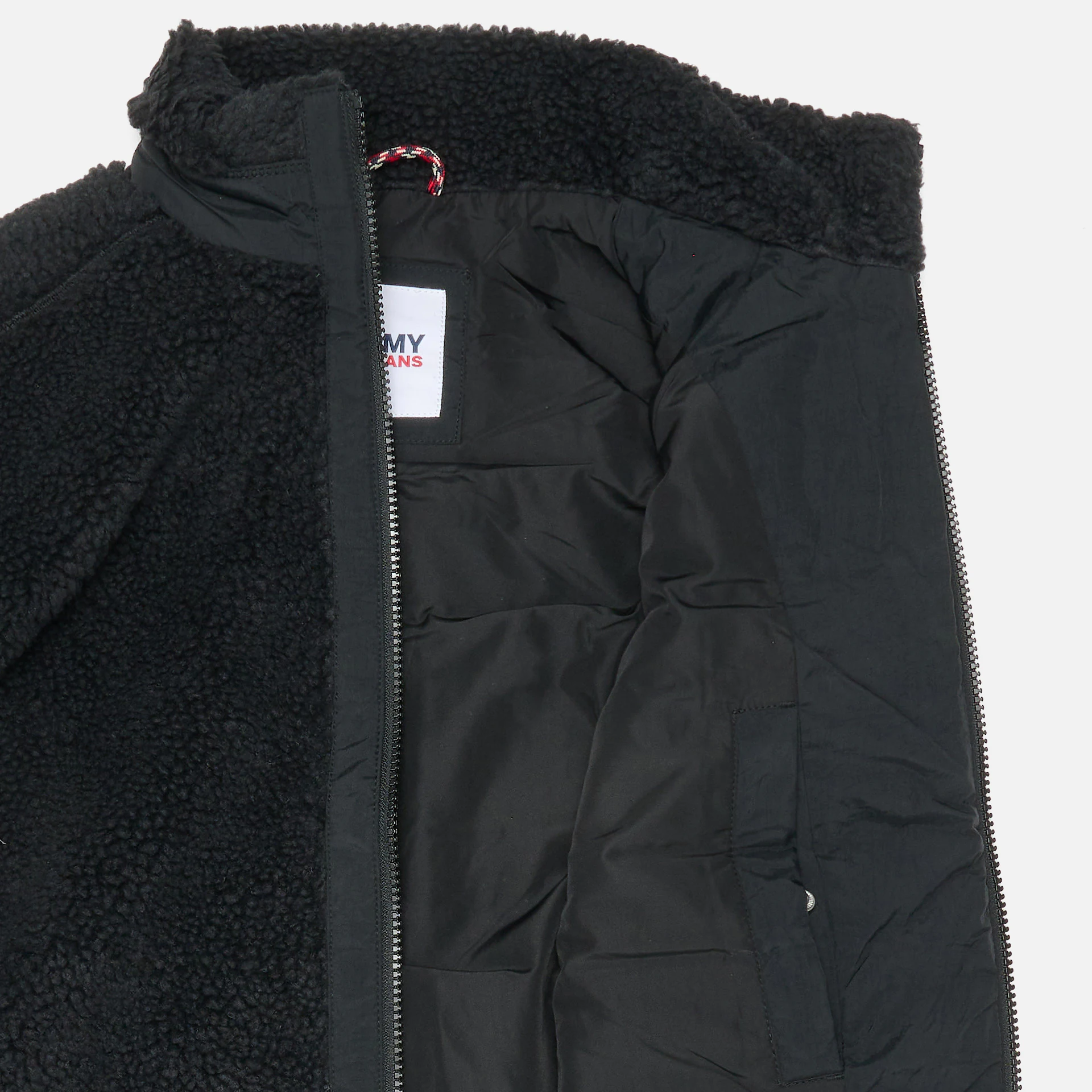Tommy Jeans Mix Media Sherpa Vest Black