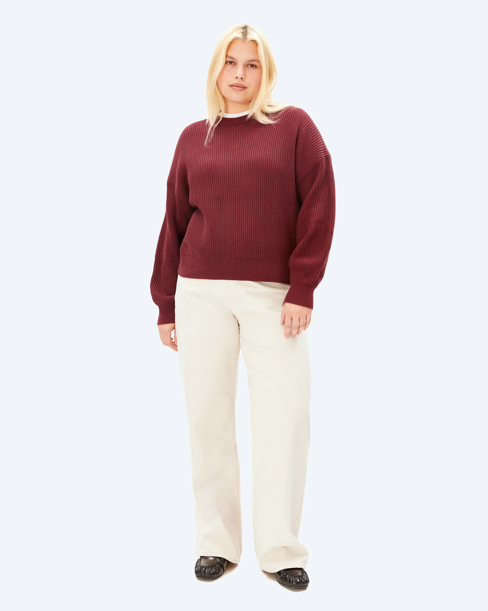 VANISÉ RIB KNIT SWEATER Velvet Red/Light Velvet Red