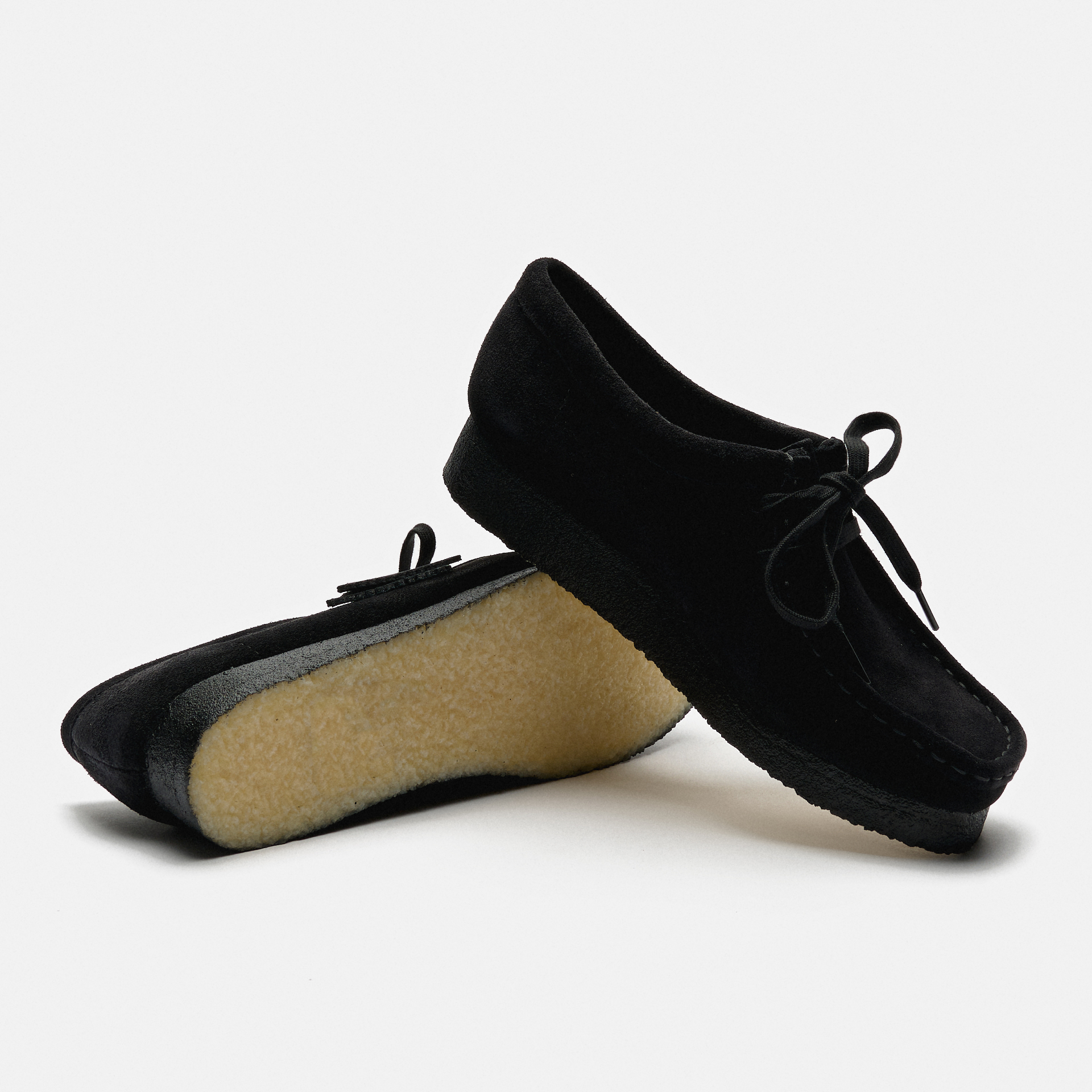 Clarks Women's Wallabee Suede Shoes Black