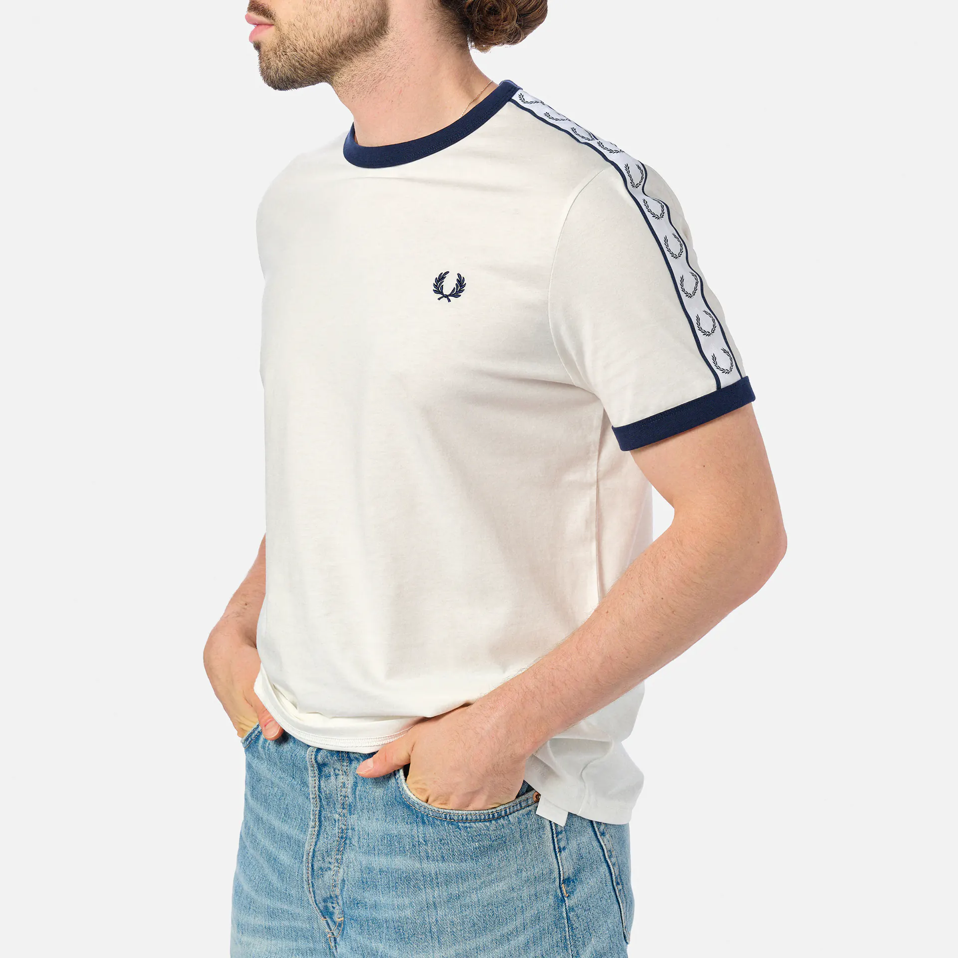 Fred Perry Taped Ringer T-Shirt Snow White