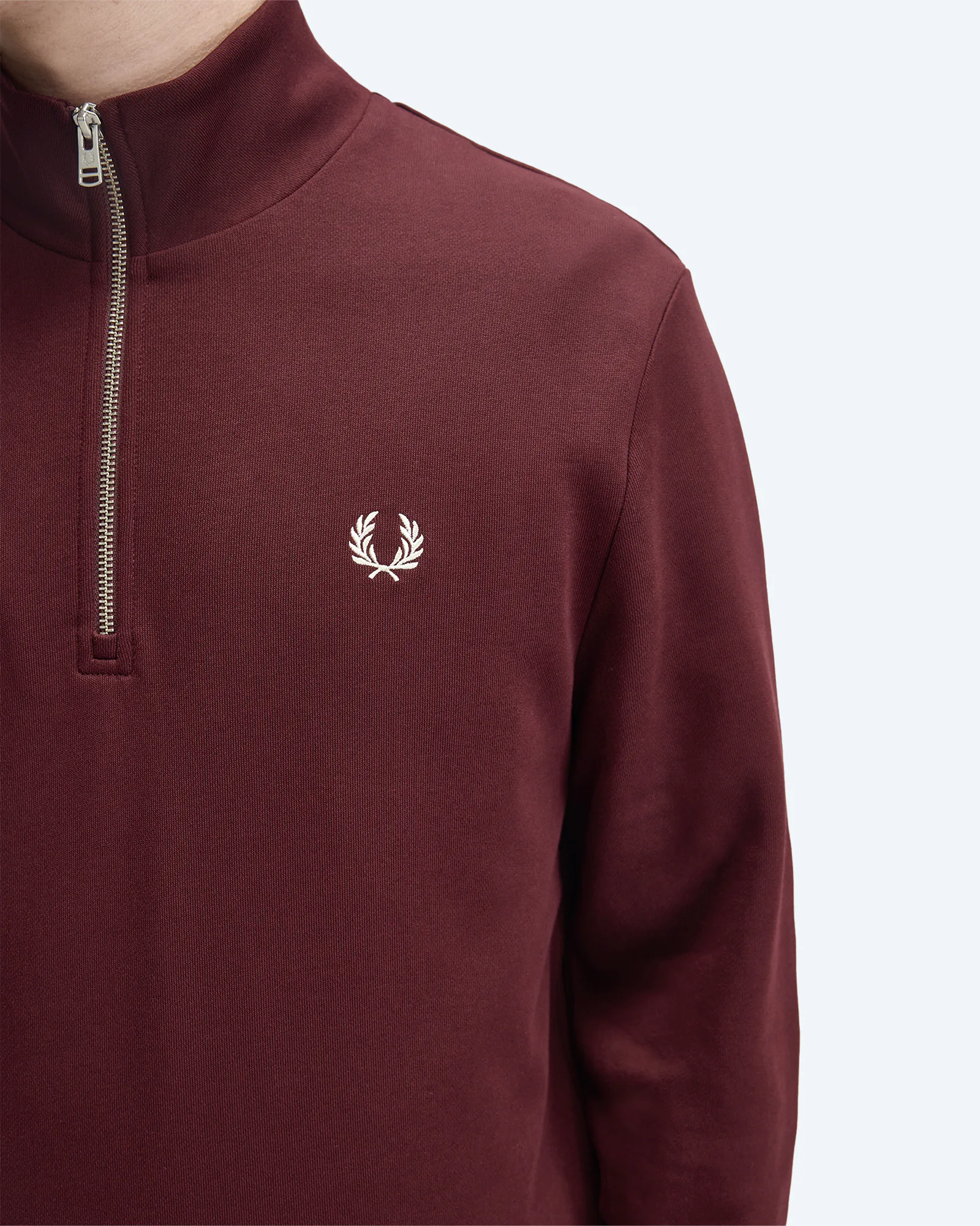 Half Zip Sweatshirt Oxblood/Ecru