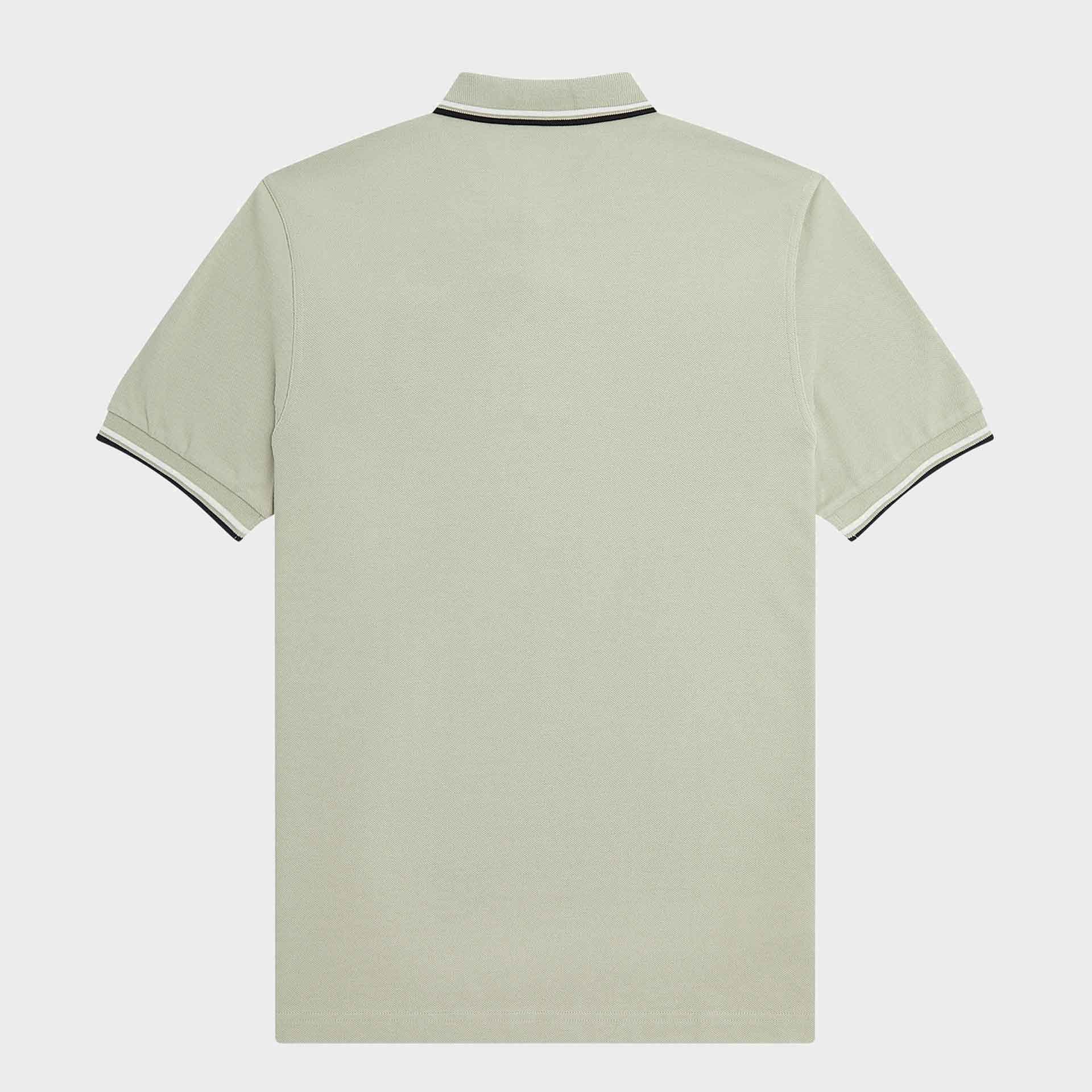 Fred Perry Twin Tipped Polo Shirt Seagrass/Snowwhite/Black