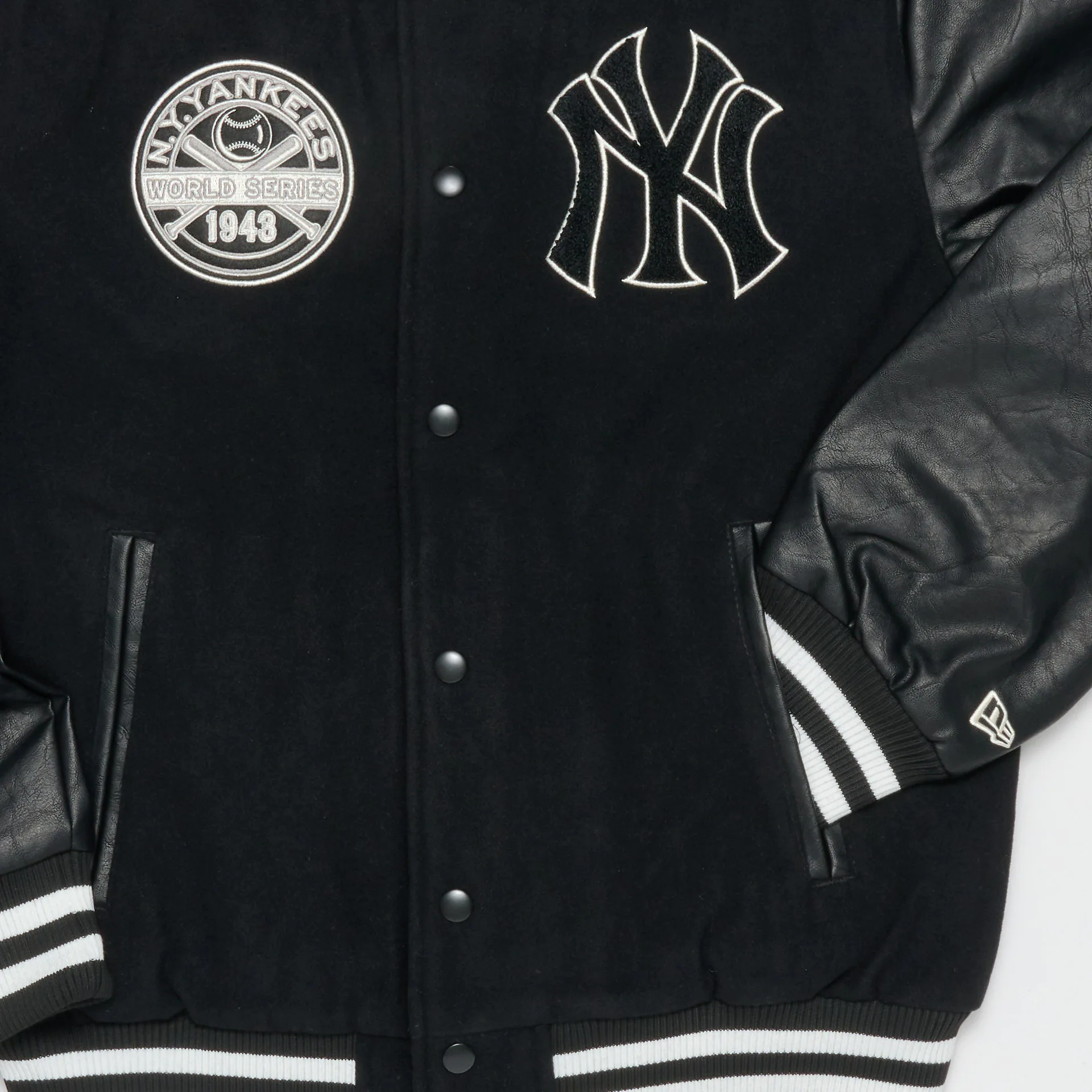 Varsity Mlb New Era MLB Large Logo Varsity Jacket Black/Off White