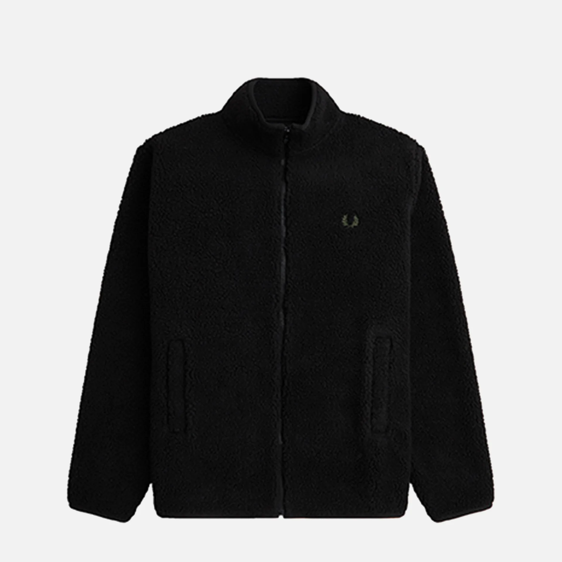 Fred Perry Zip Through Borg Fleece Jacket Black