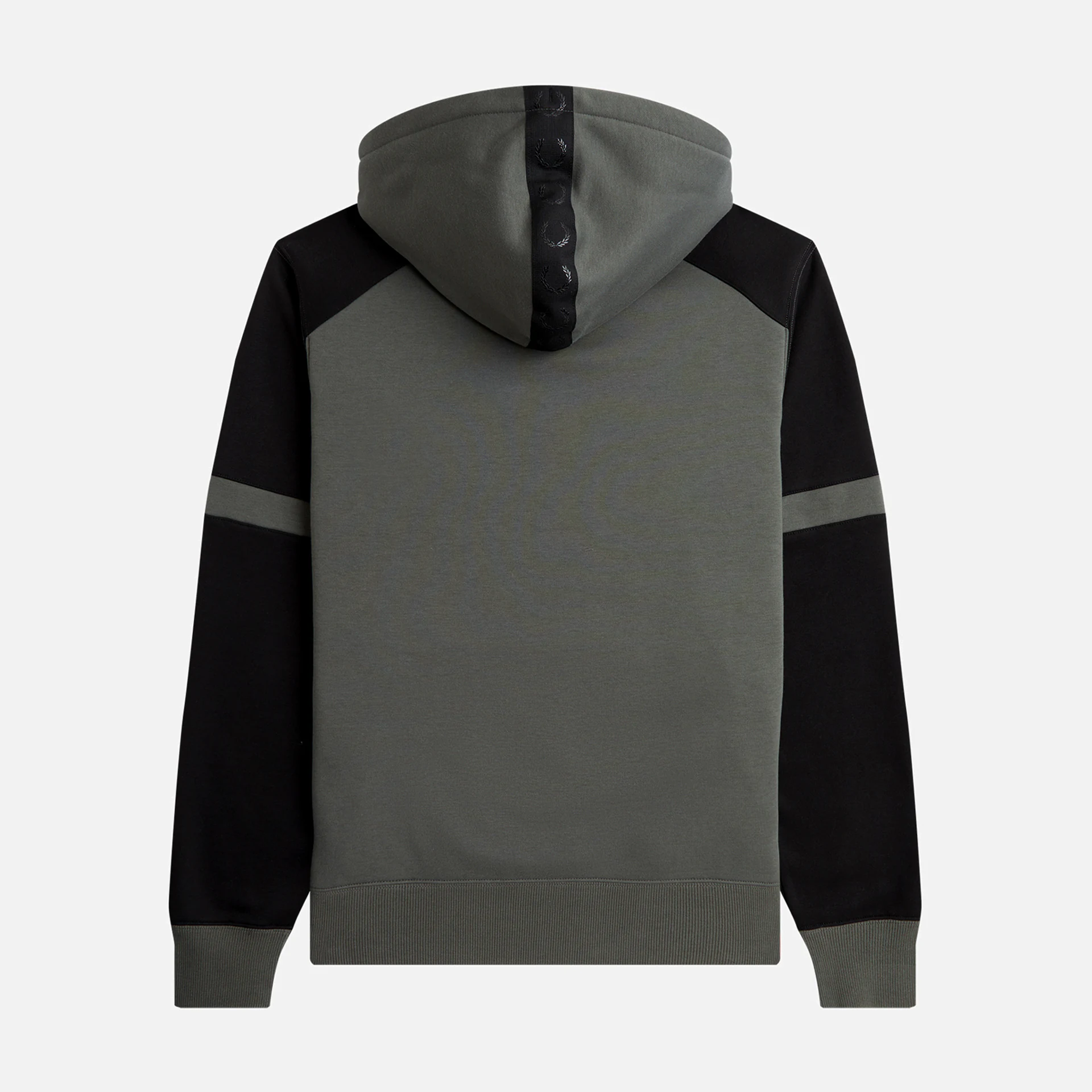Fred Perry Colour Block Hoodie Field Green
