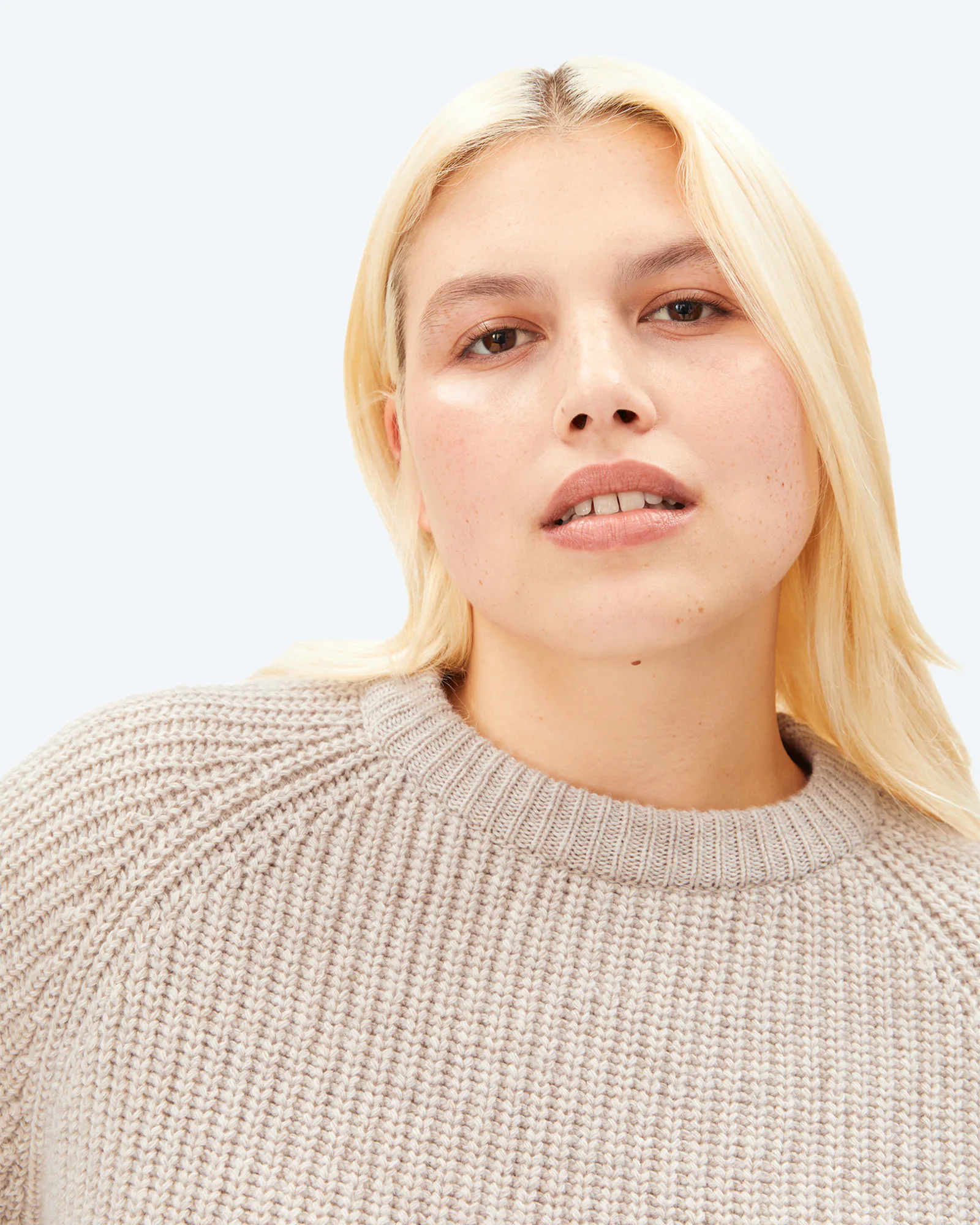 RIB KNIT SWEATER Honey Melange