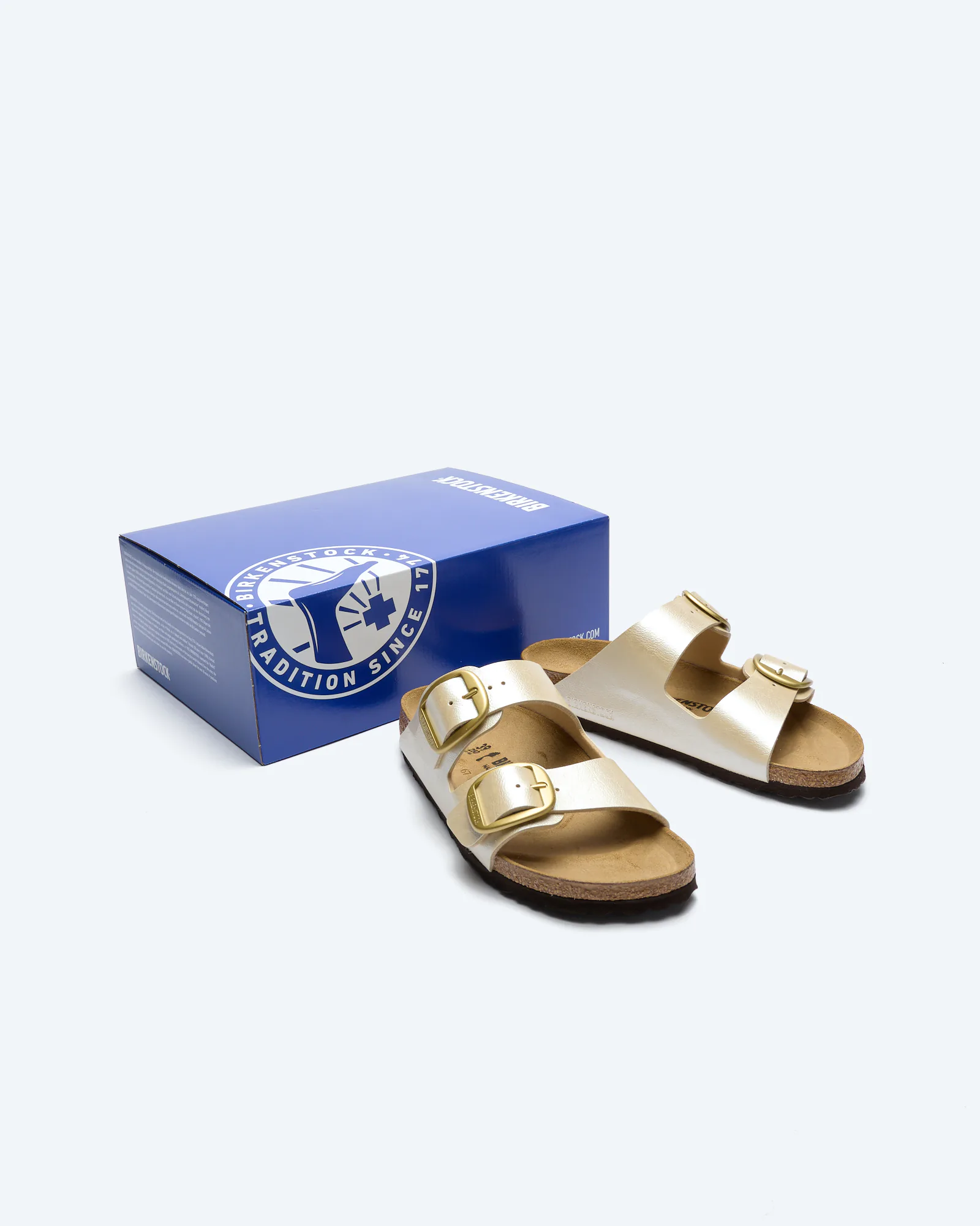 Birkenstock Arizona Big Buckle Birko-Flor Sandals Graceful Pearl White