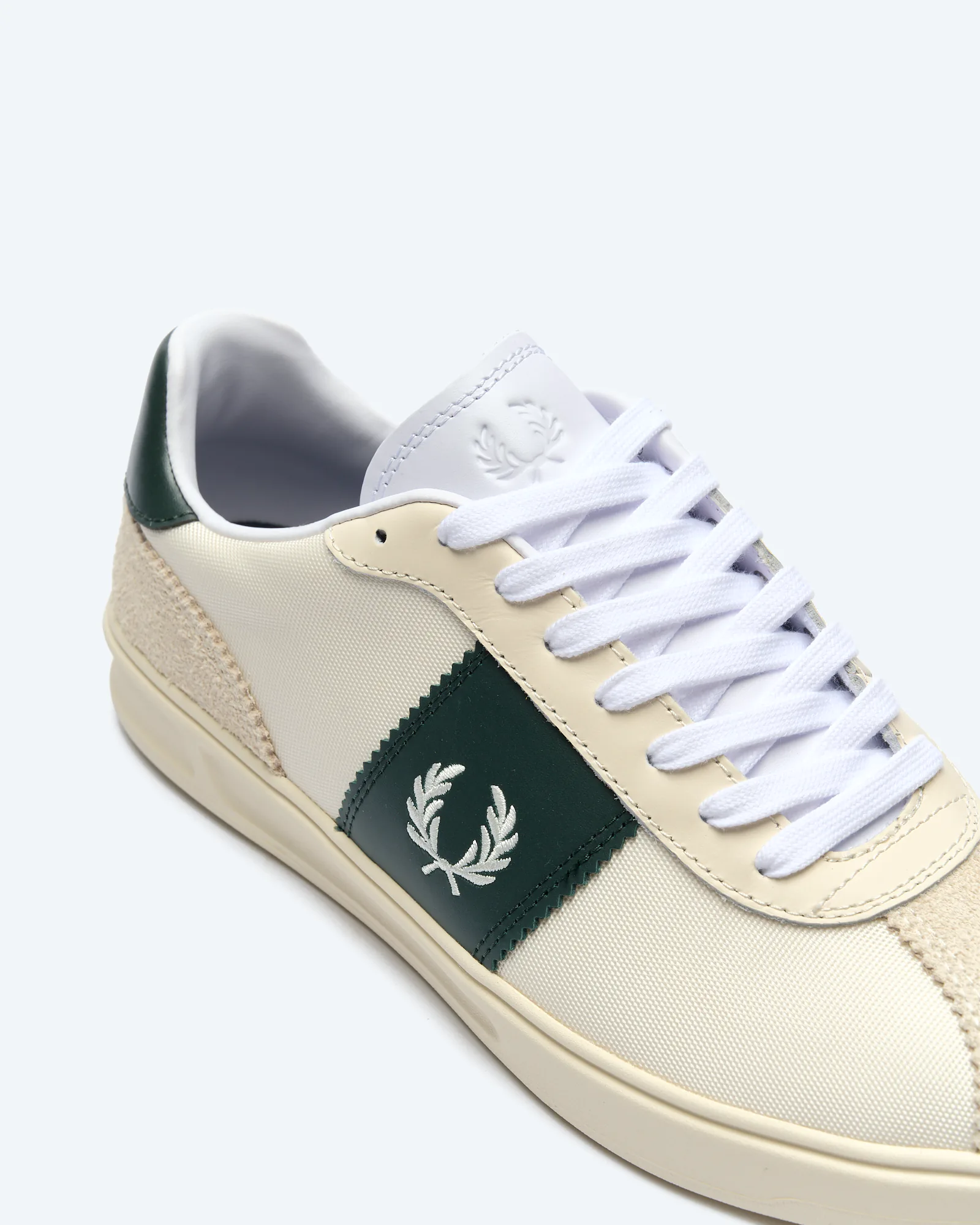 B4 Textured Poly-Suede Sneaker Ecru/Light Ecru