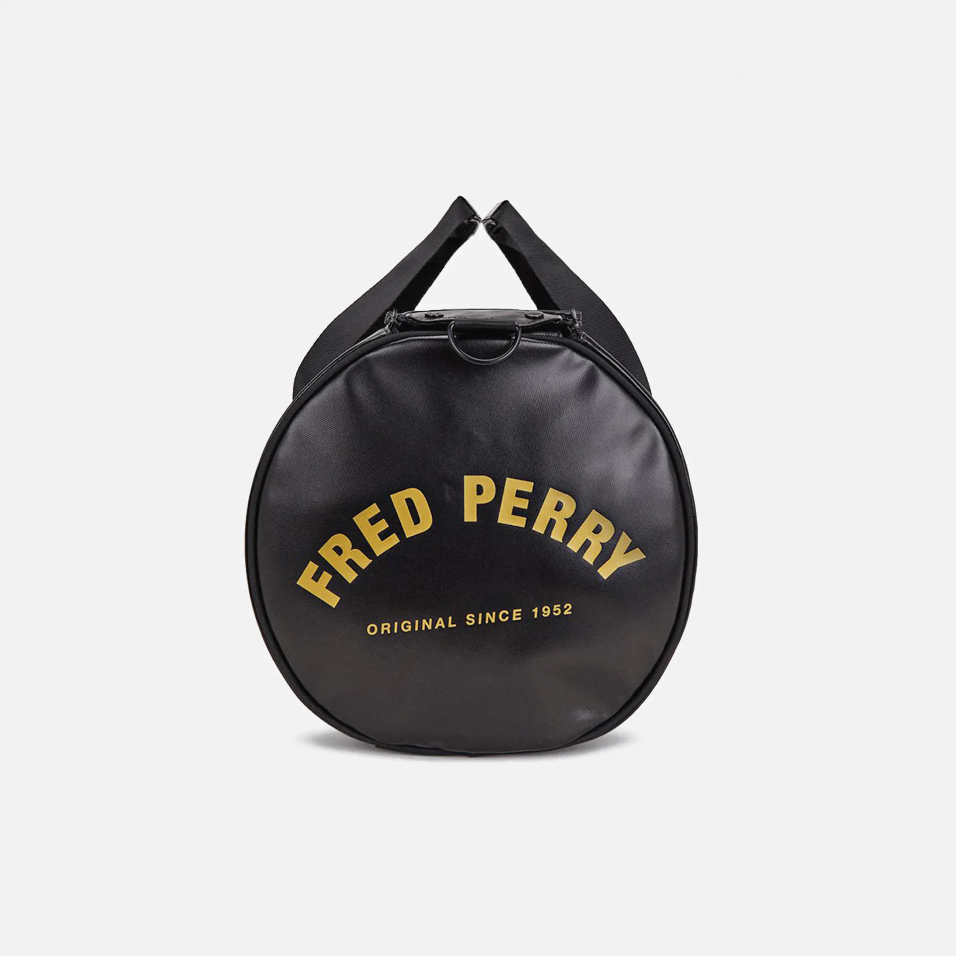 Fred Perry Tonal Large Barrel Bag Black/Gold Fred Perry Tonal Large Barrel Bag Black/Gold